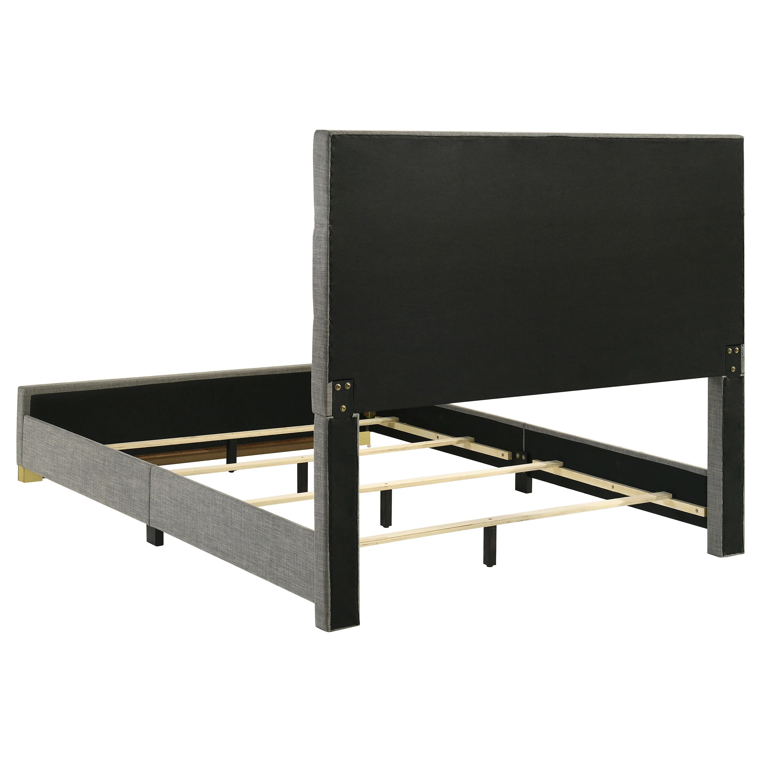 Ines Grey 52-inch Fabric Upholstered Queen Panel Bed - Image 5