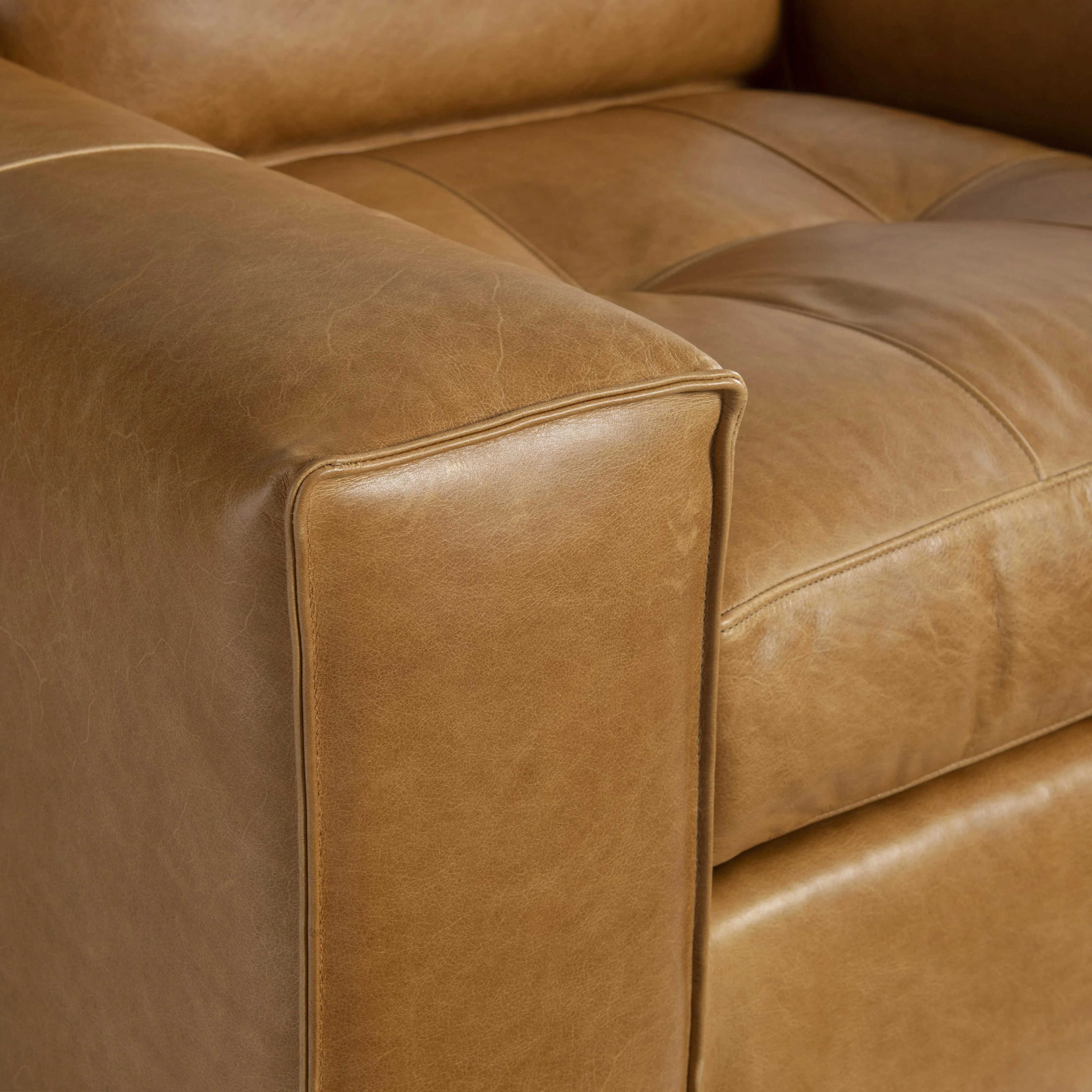 Nest Beige/Tan Leather Swivel Chair - Image 5