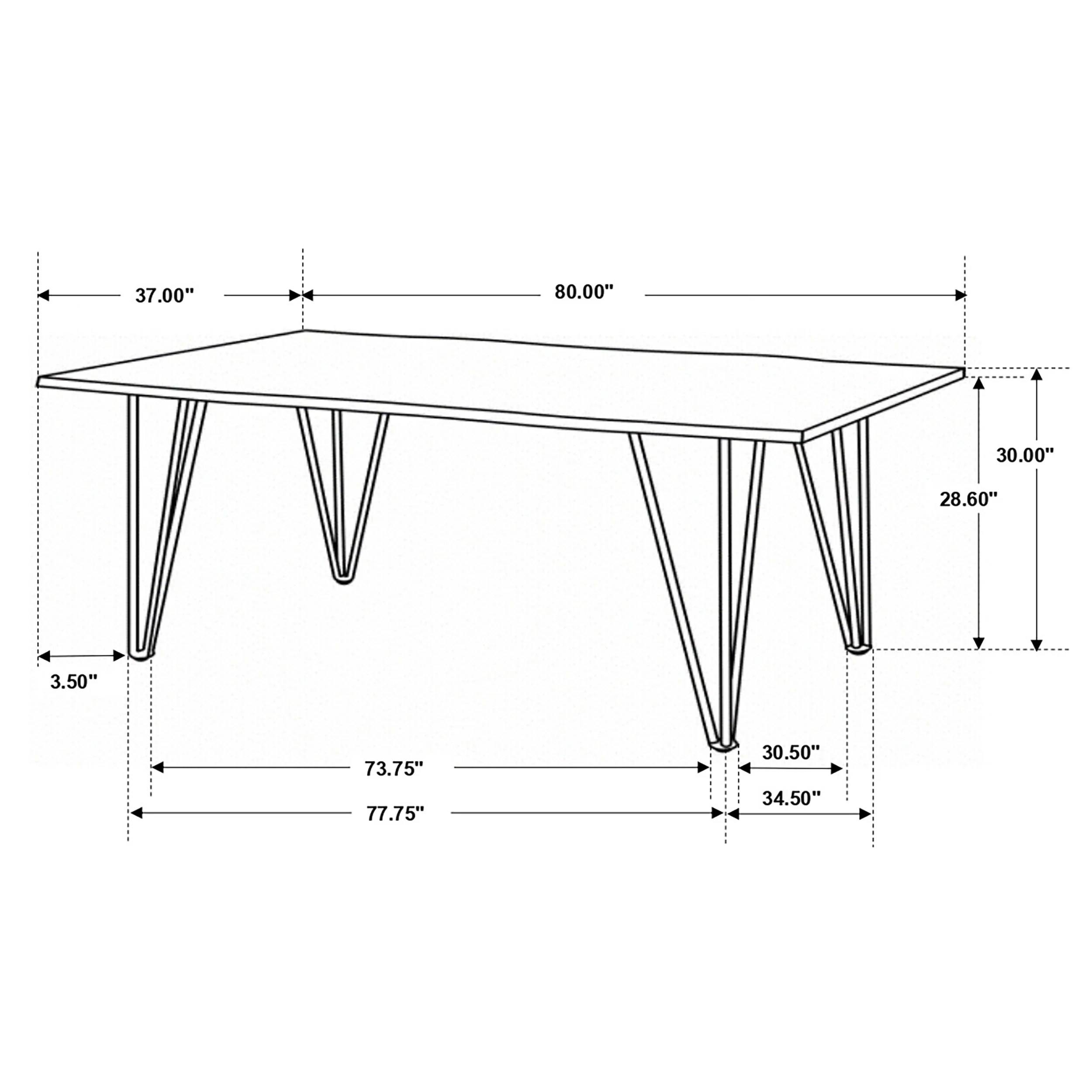 Neve Grey Sheesham 80-inch Live Edge Dining Table - Image 7