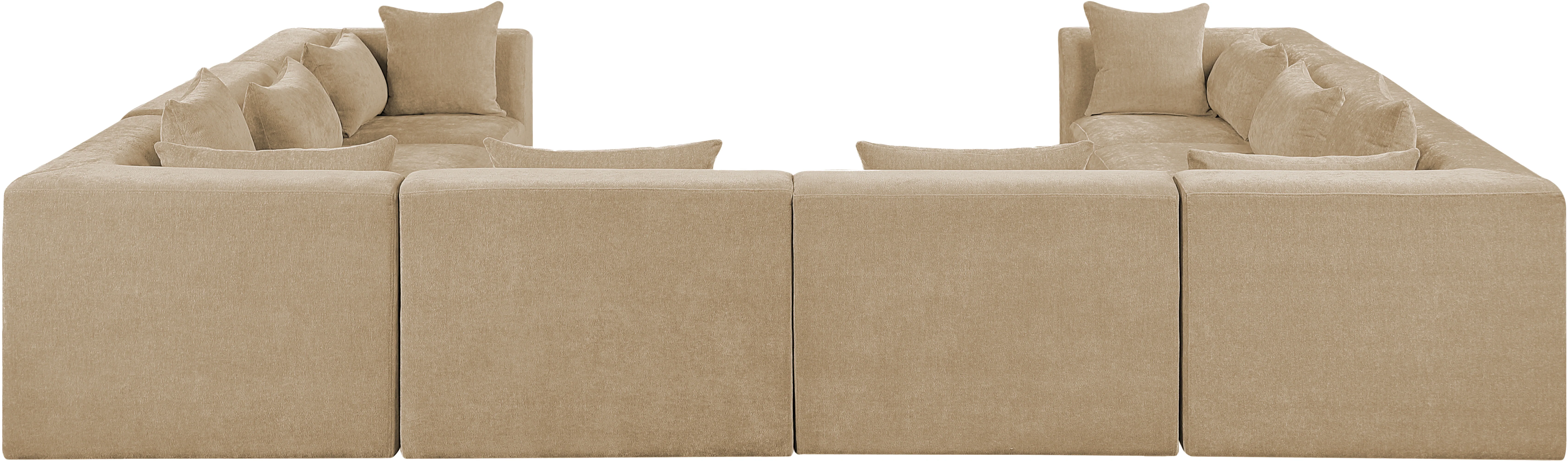 Newport Beige 152" Chenille Fabric Upholstered 8-Piece Modular Sectional - Image 3