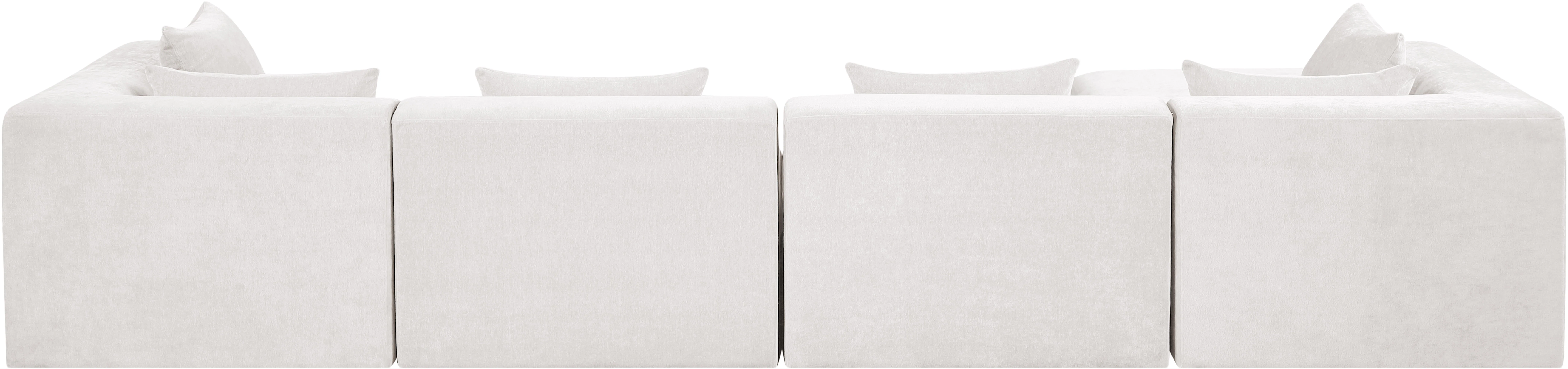 Newport Cream 152" Chenille Fabric Upholstered 5-Piece Modular Sectional - Image 6