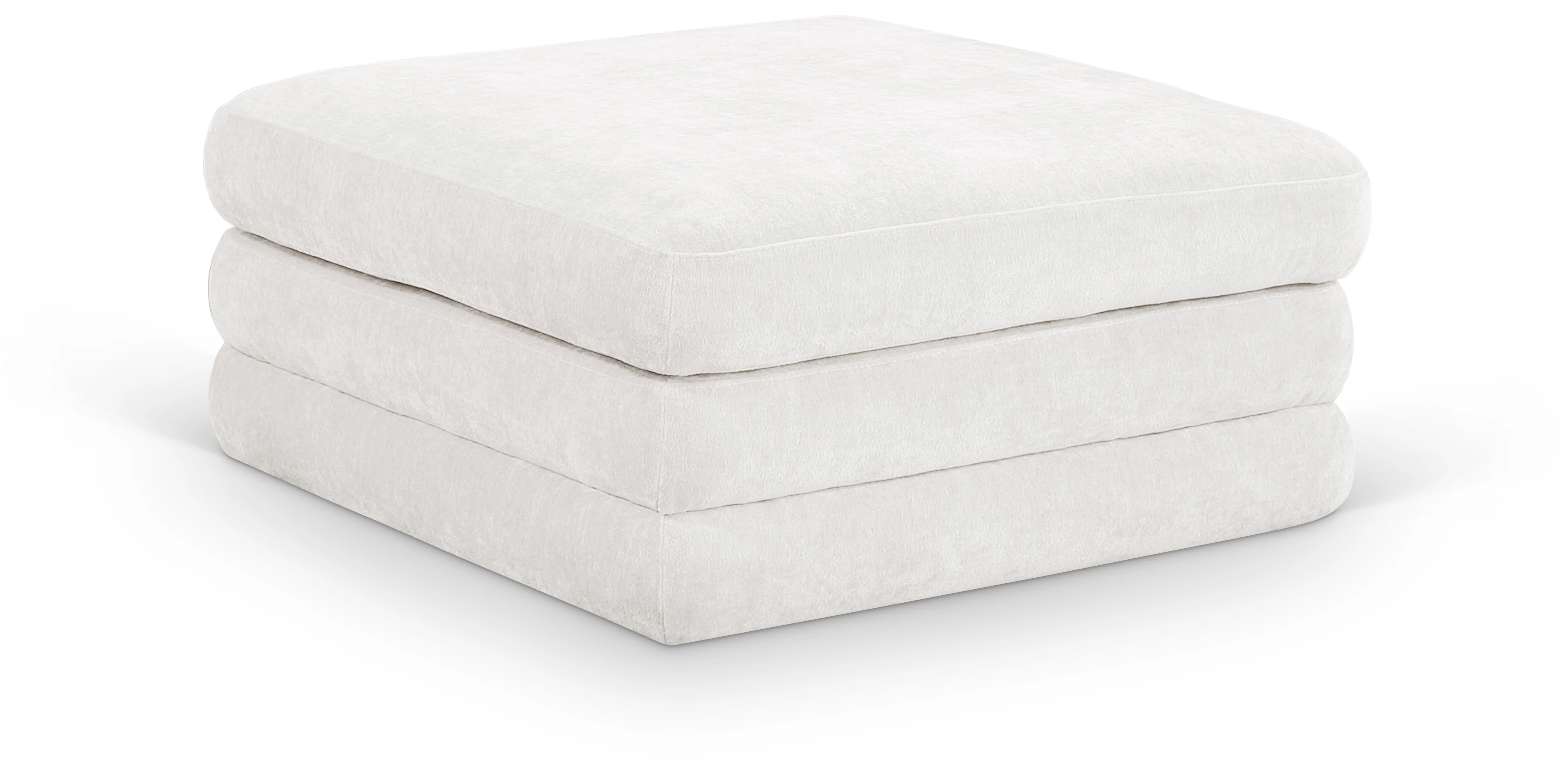Newport Cream Fabric Upholstered Modular Ottoman - Image 2