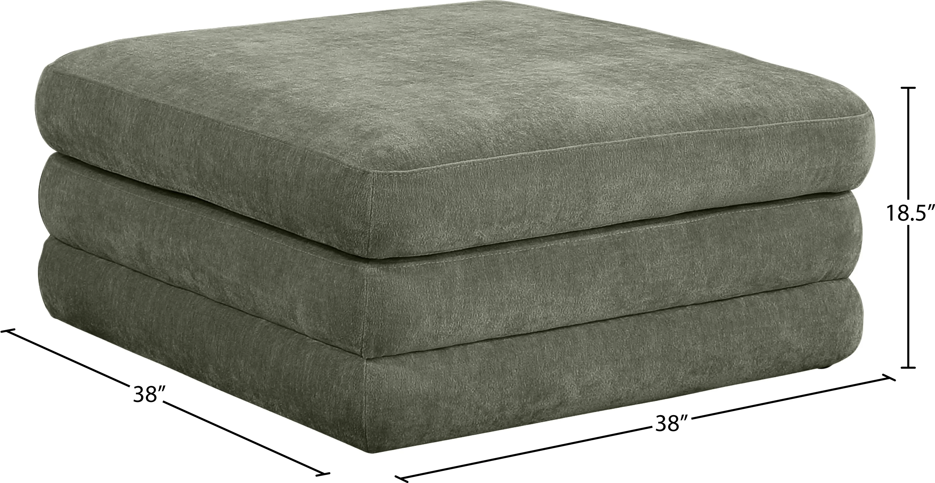 Newport Green Fabric Upholstered Modular Ottoman - Image 5