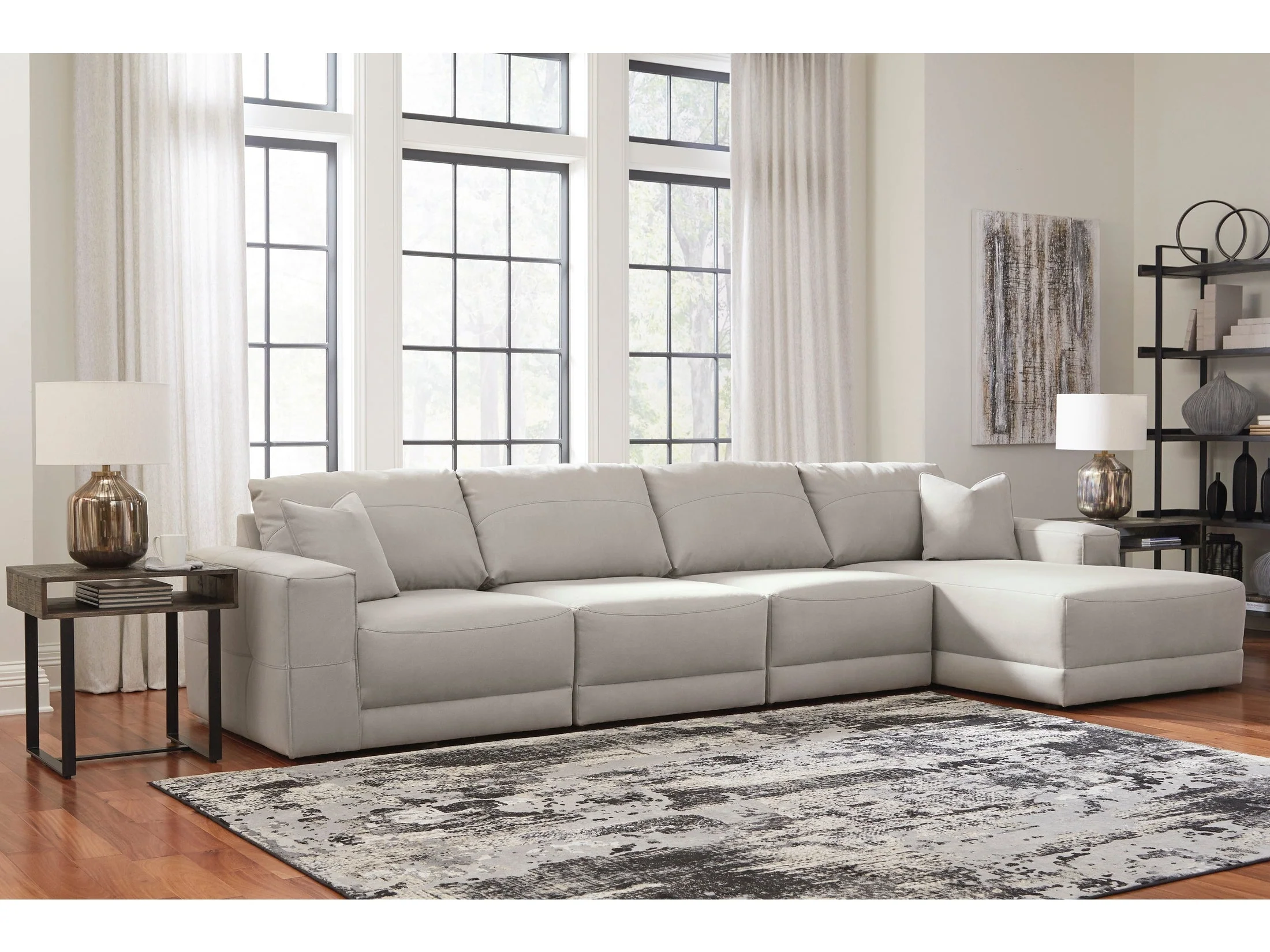Next-Gen Gaucho Gray 4-Piece RAF Chaise Sectional (Online Special Price)