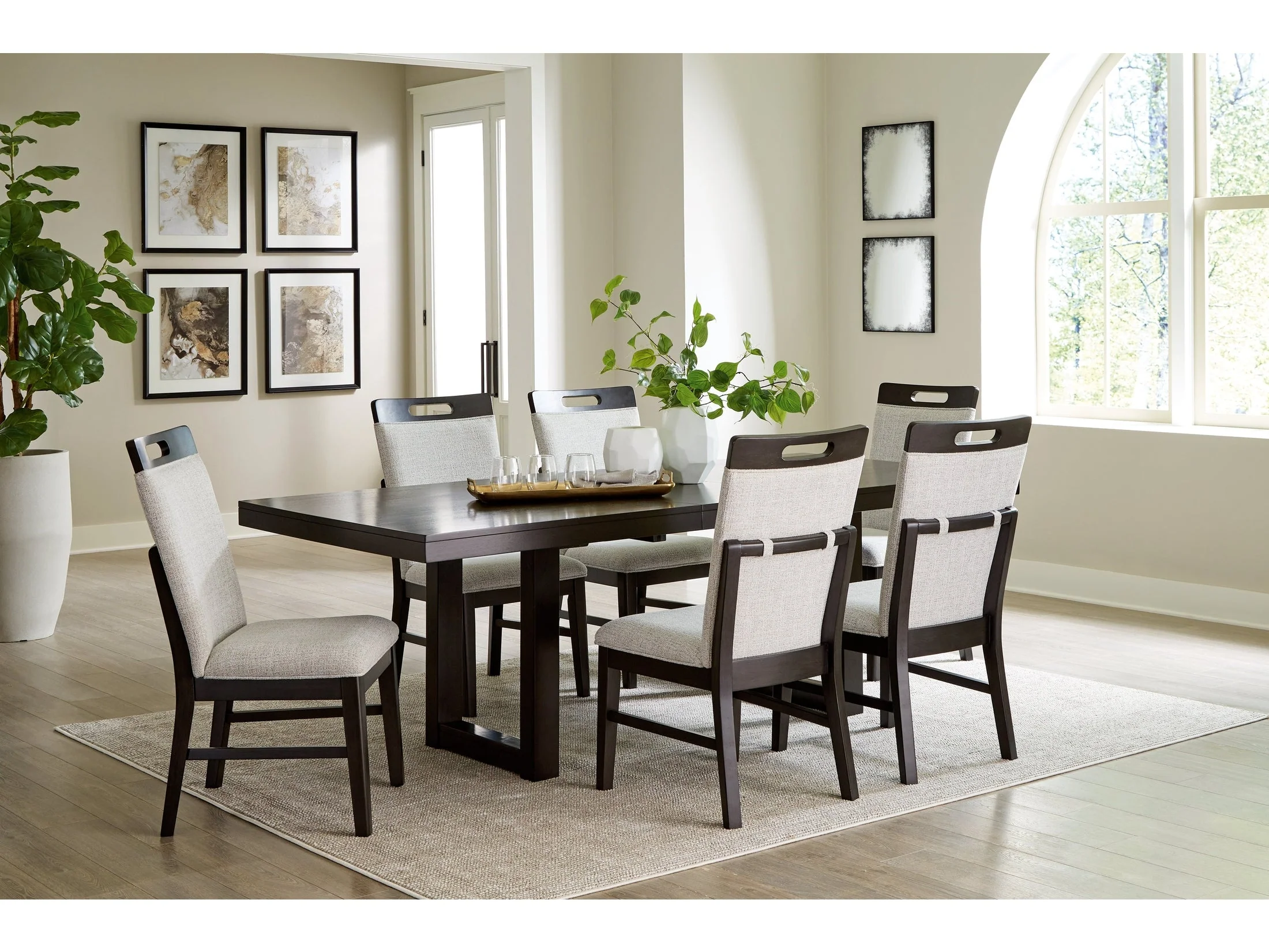 Neymorton Dark Grayish Brown Dining Table w/6 Chairs (Online Special Price)