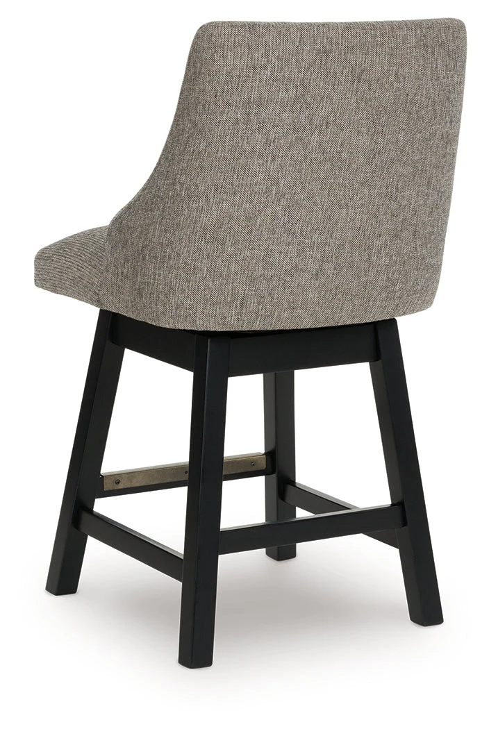 Neymorton Dark Grayish Brown Upholstered Swivel Barstool (Set of 2) (Online Special Price) - Image 5