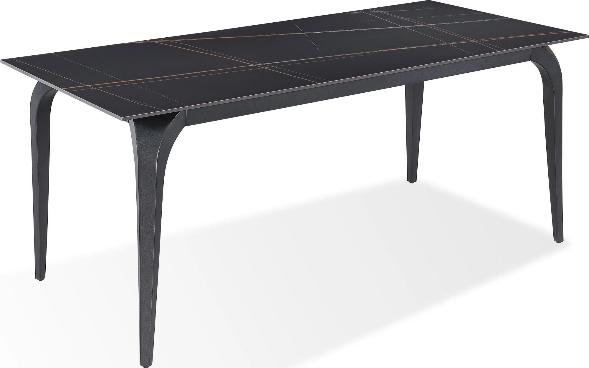 Nicoya Black Stone Top Rectangular Dining Table - Image 3