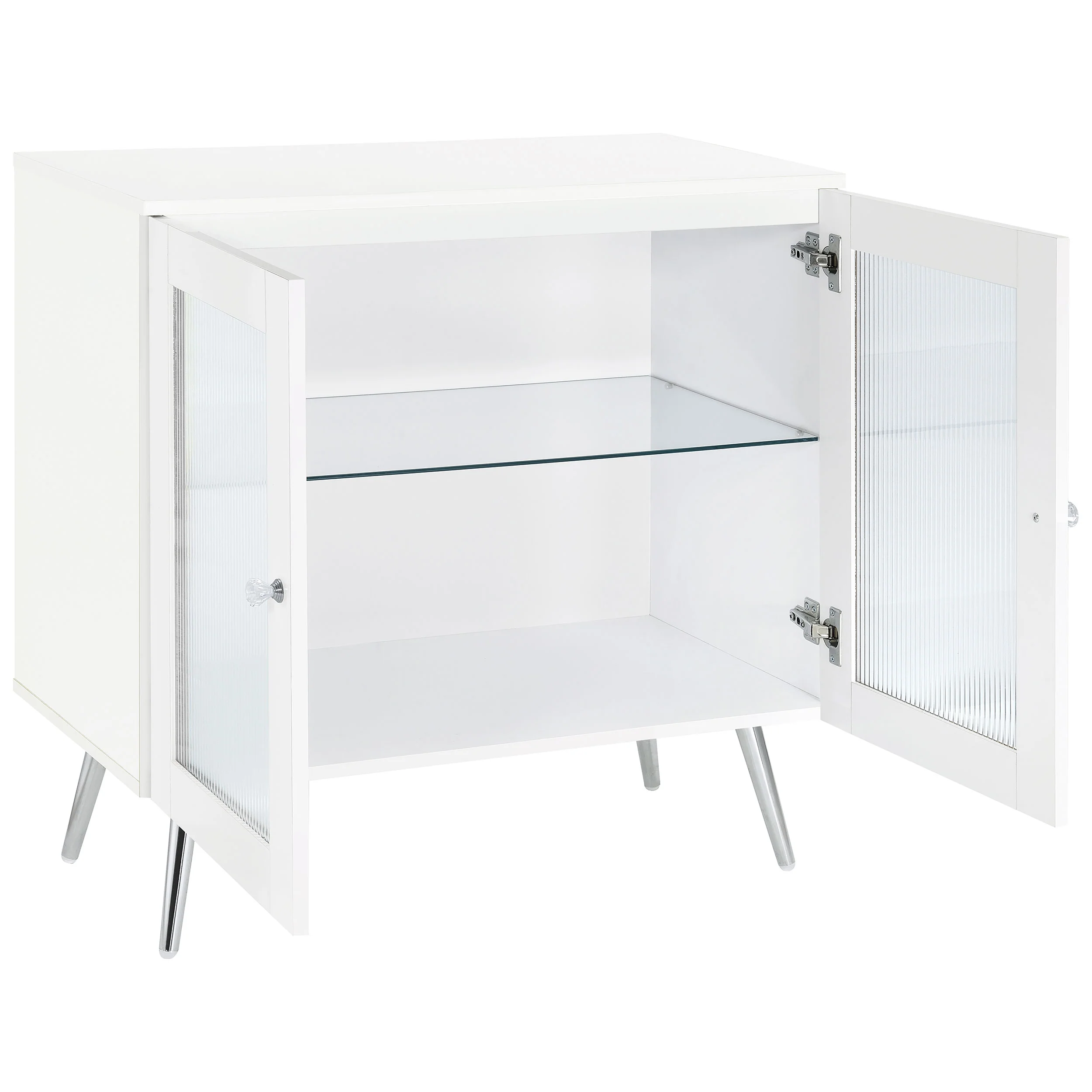 Nieta White High Gloss Accent Cabinet - Image 3