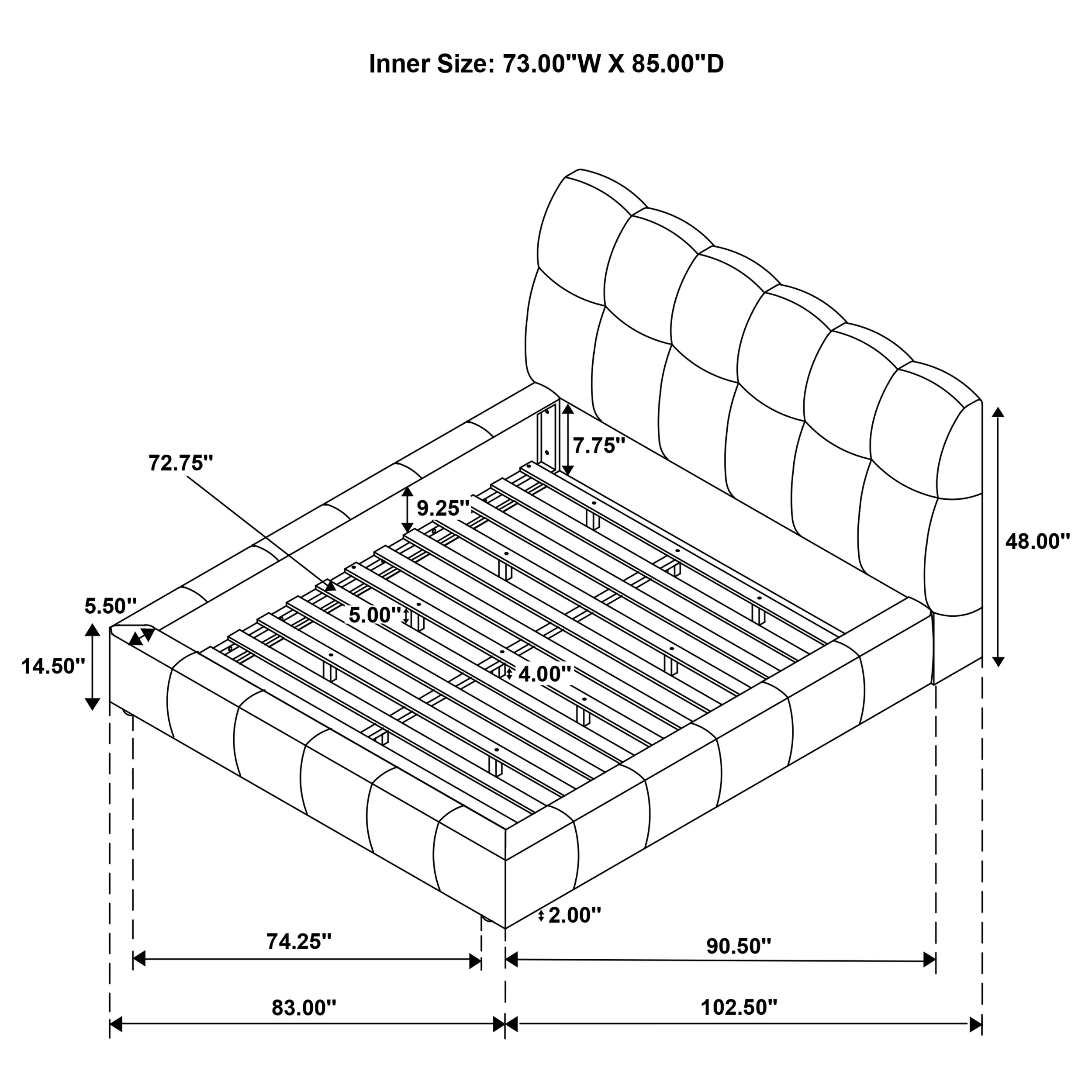 Nollet Cream 48-inch Upholstered California King Platform Bed - Image 9