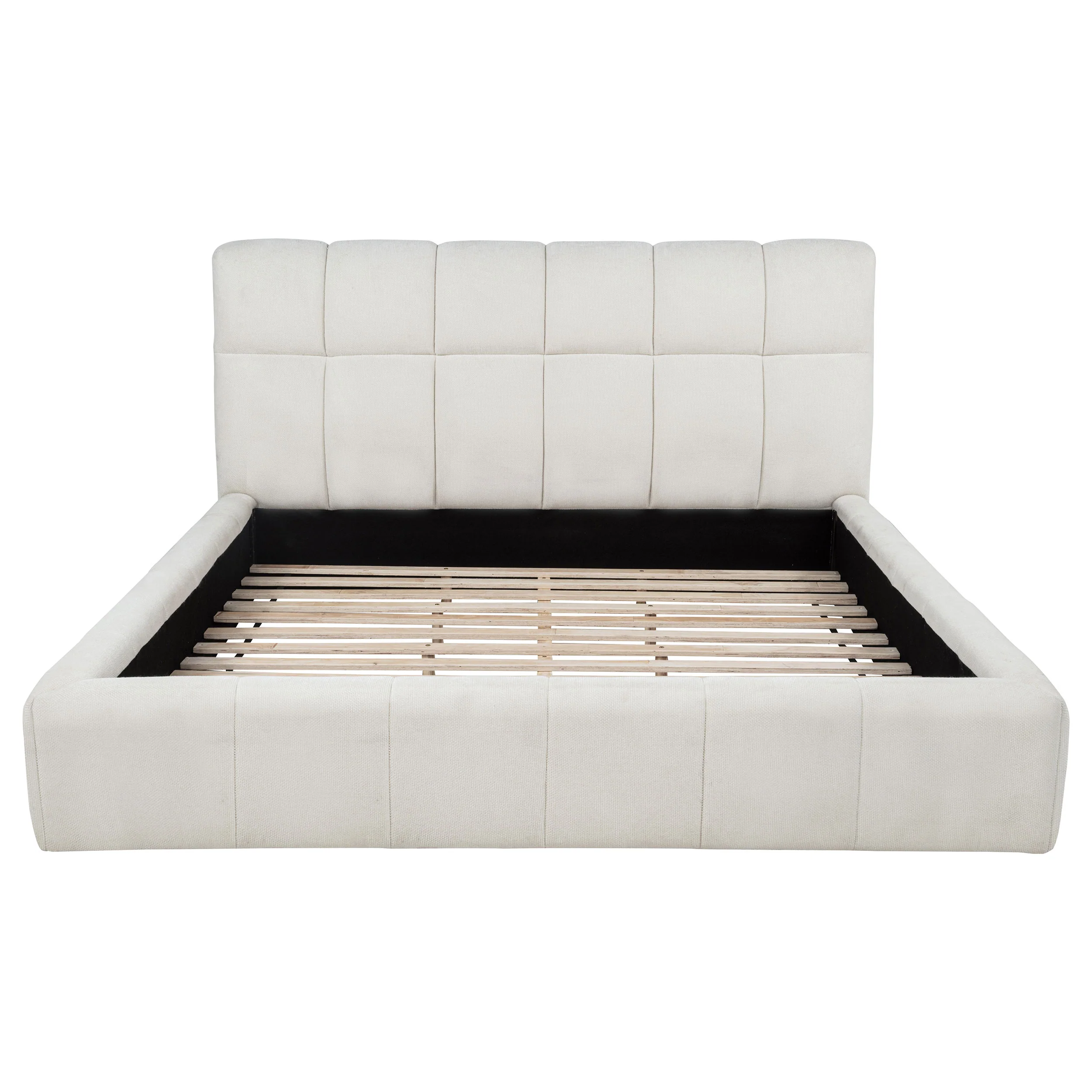 Nollet Cream 48-inch Upholstered Eastern King Platform Bed - Image 4