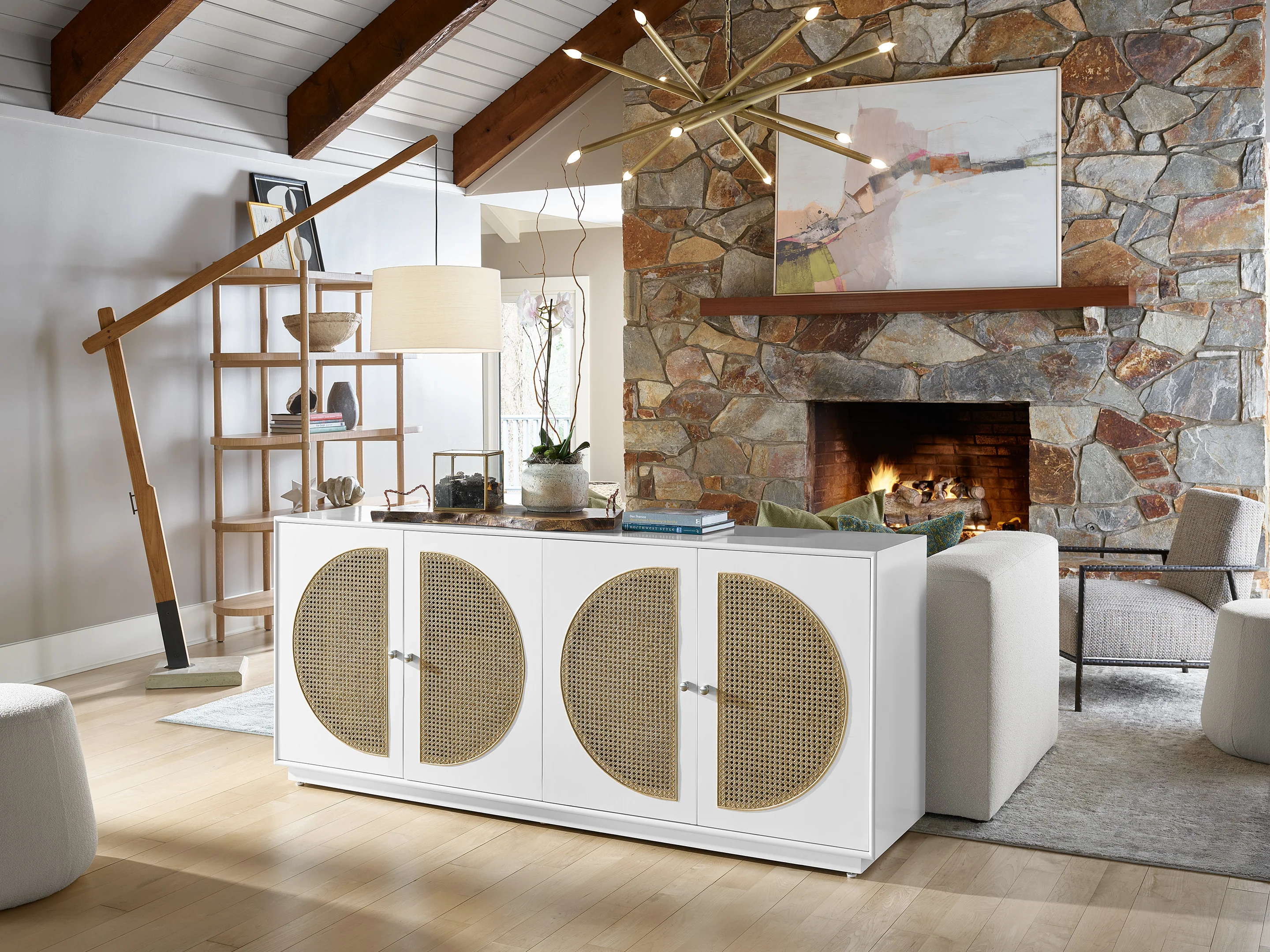Nomad Glacier/Cane Credenza