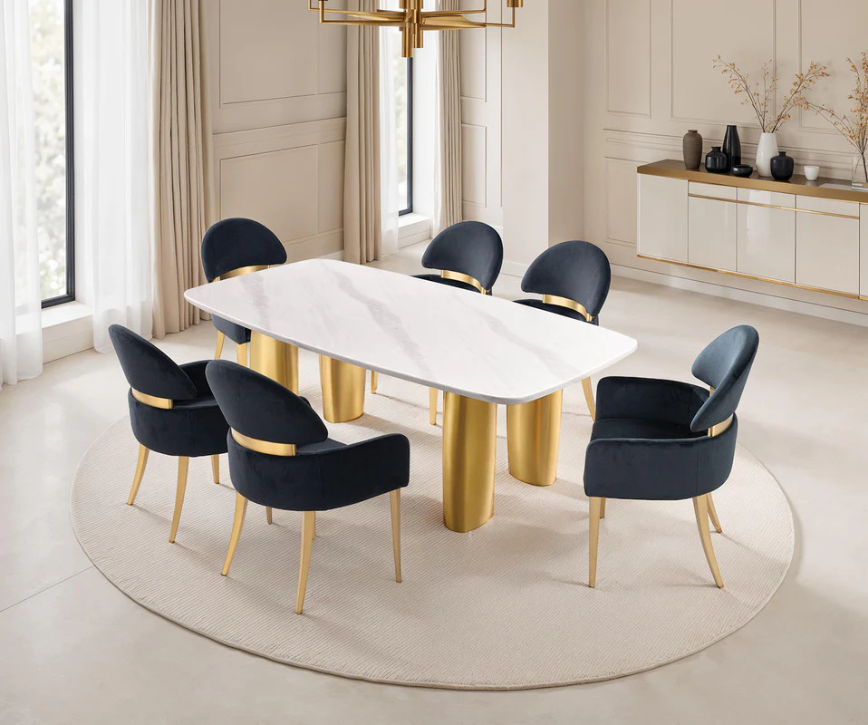 Northall White/Gold Dining Table - Image 2