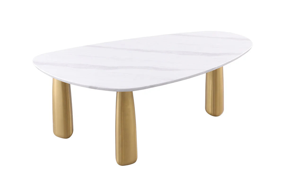 Northam White/Matte Gold 5 Pc. Dining Table Set - Image 3