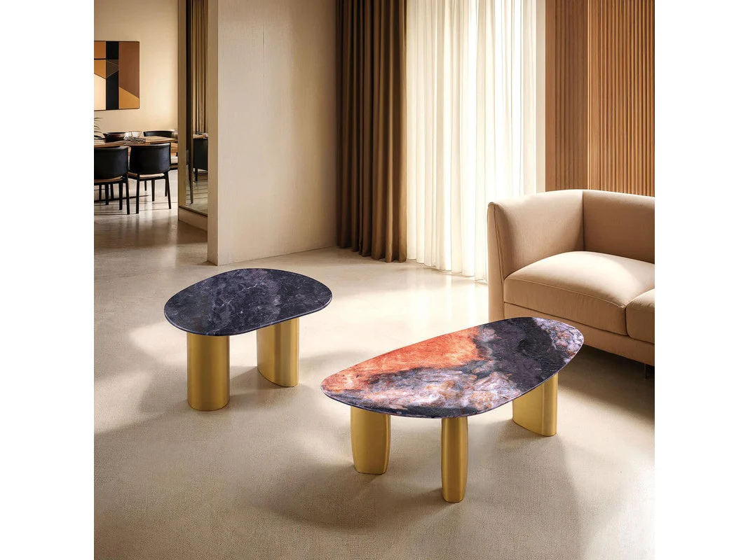 Northwich Black/Gray/Matte Gold Coffee Table
