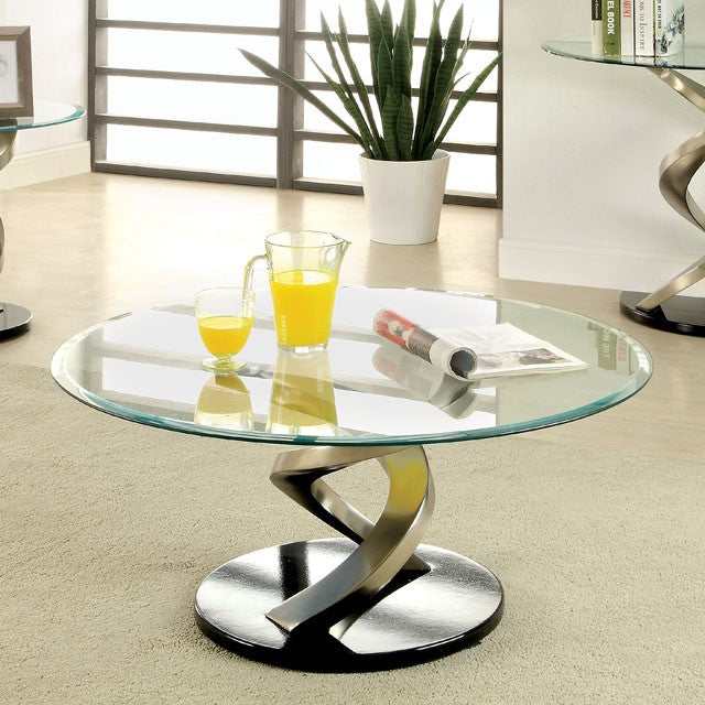 Nova Satin Plated/Black Coffee Table - Image 2