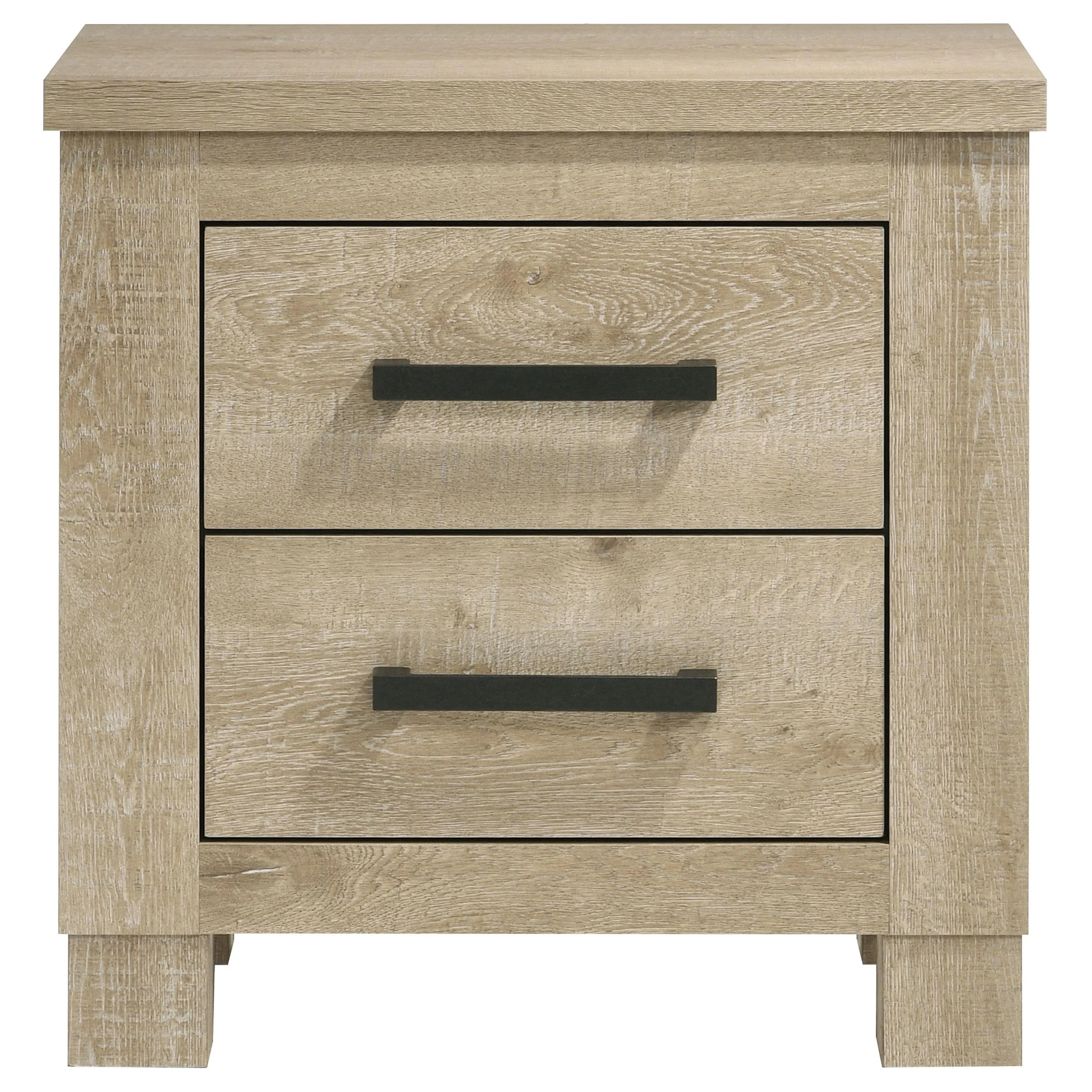 Oakglen Weathered Oak 2-drawer Nightstand Bedside Table - Image 3