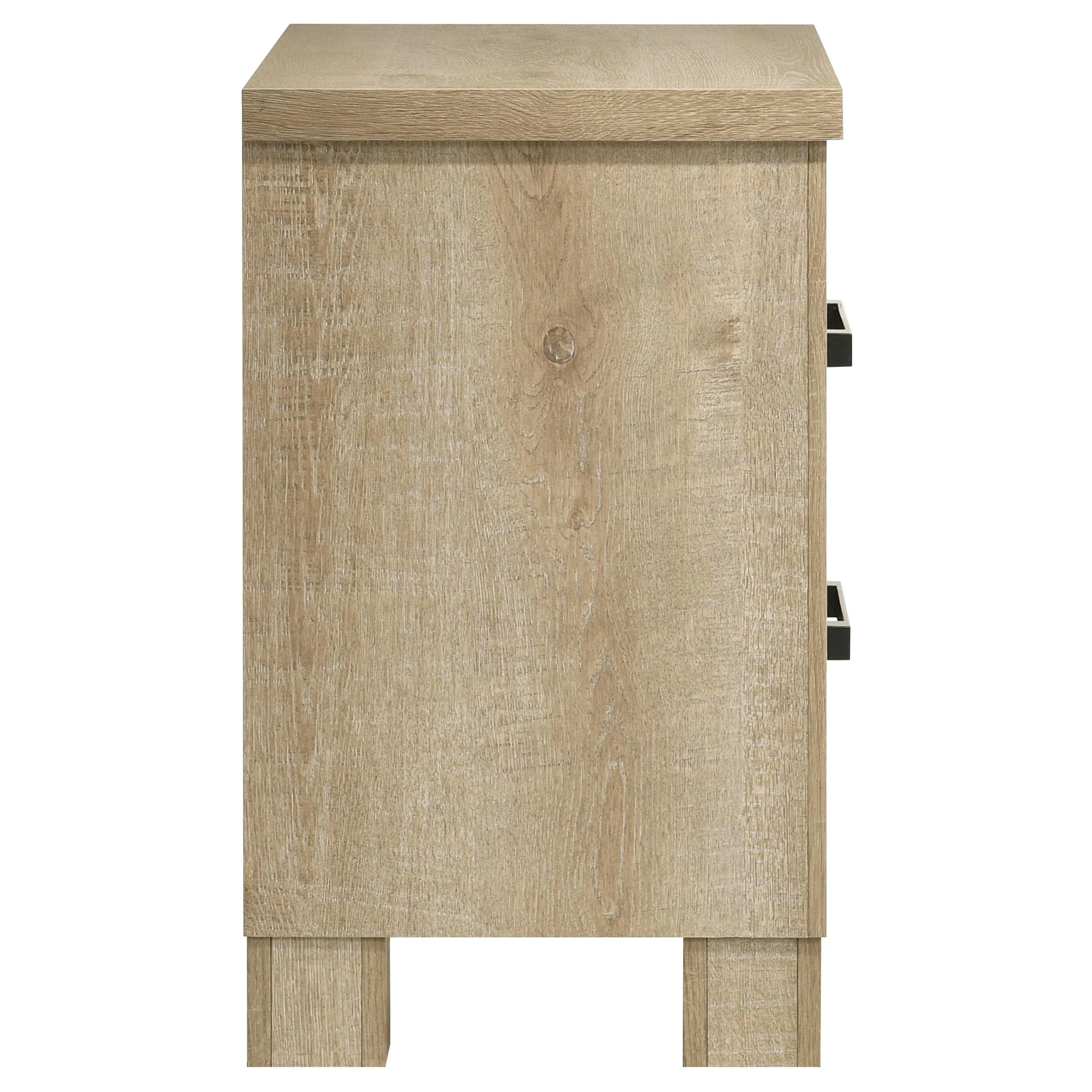 Oakglen Weathered Oak 2-drawer Nightstand Bedside Table - Image 9