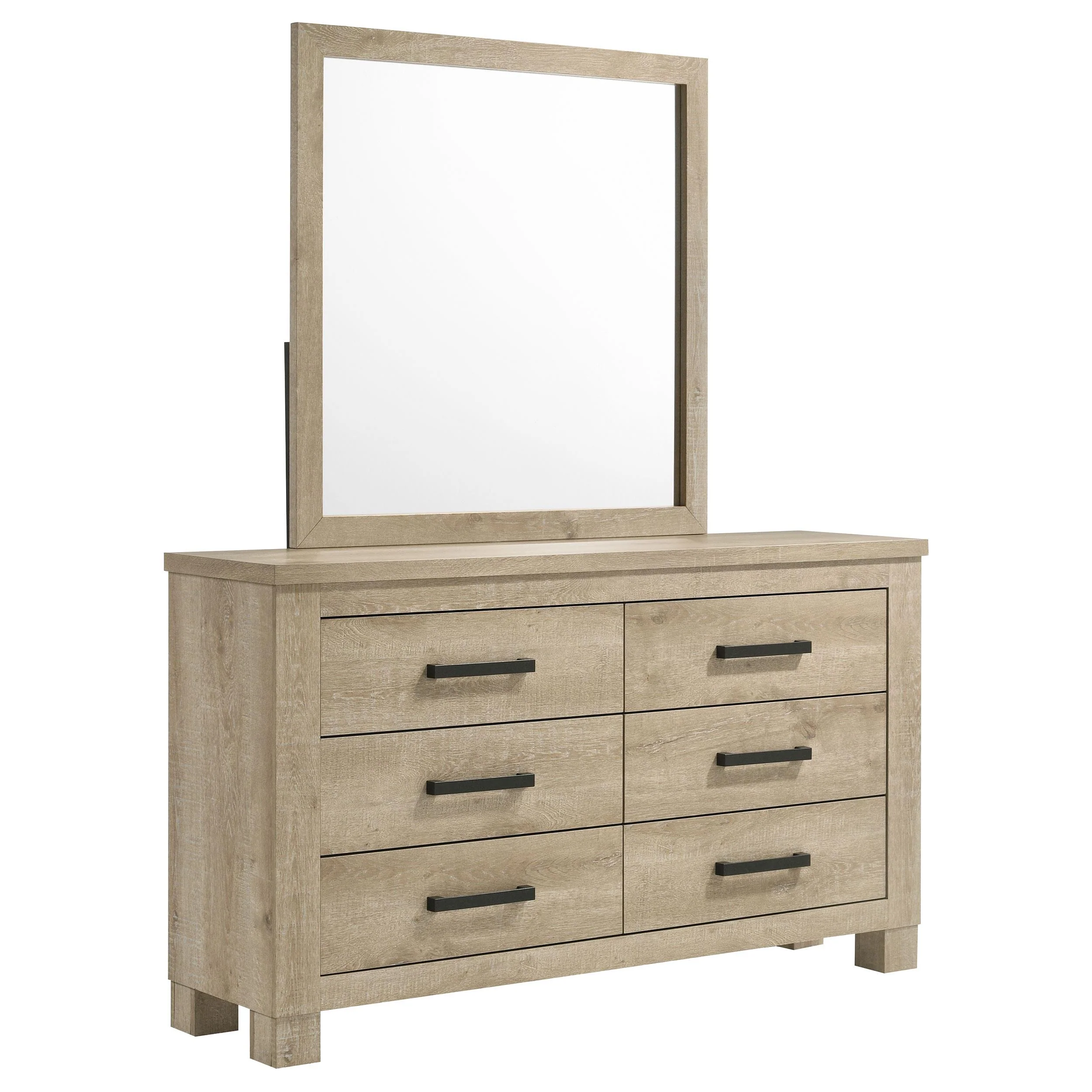 Oakglen Weathered Oak 6-drawer Bedroom Dresser and Mirror - Image 2