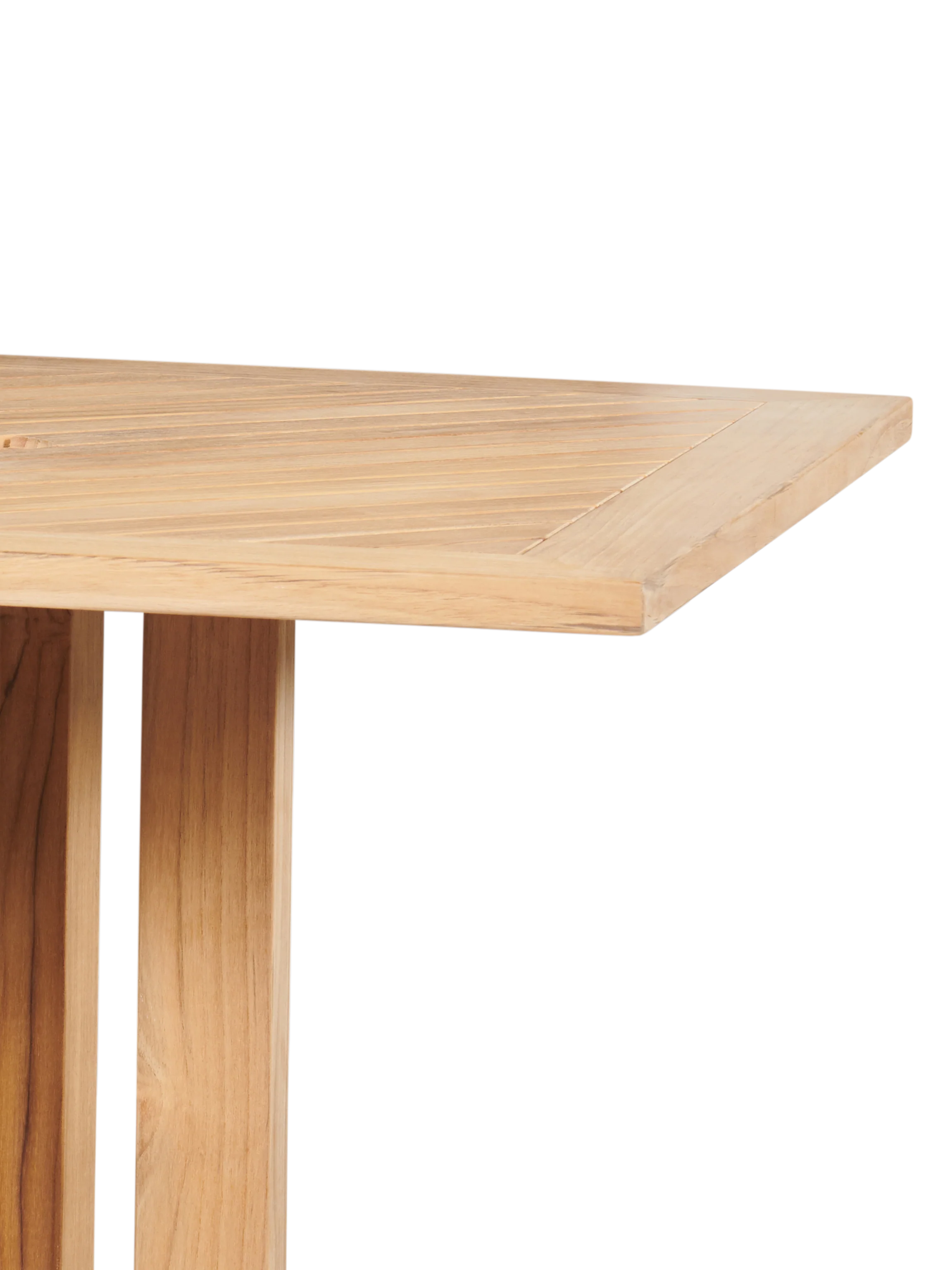 Oasis Square Teak Outdoor Bar Height Dining Table with Umbrella Hole - Image 2