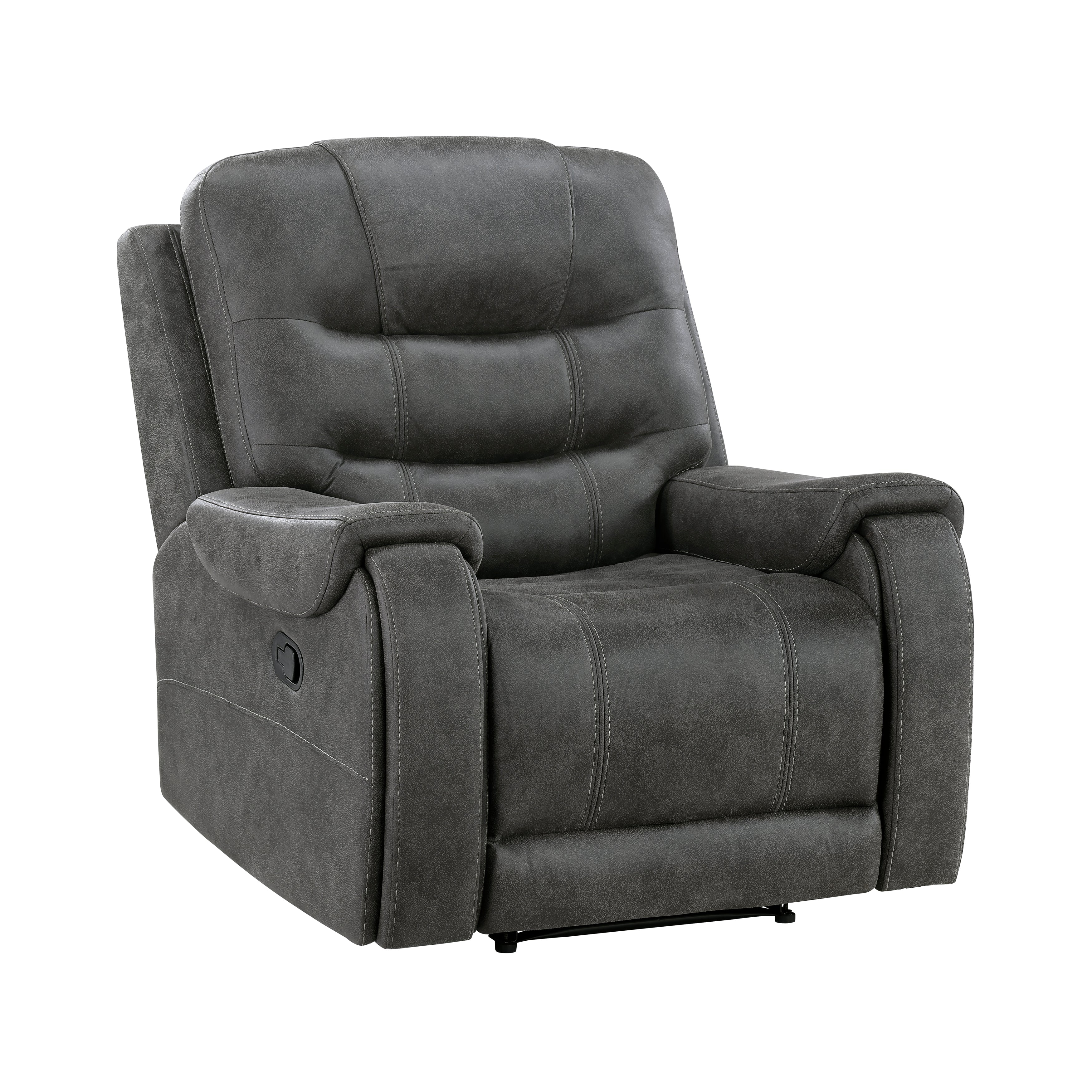 Oberon Dark Gray Reclining Chair - Image 2