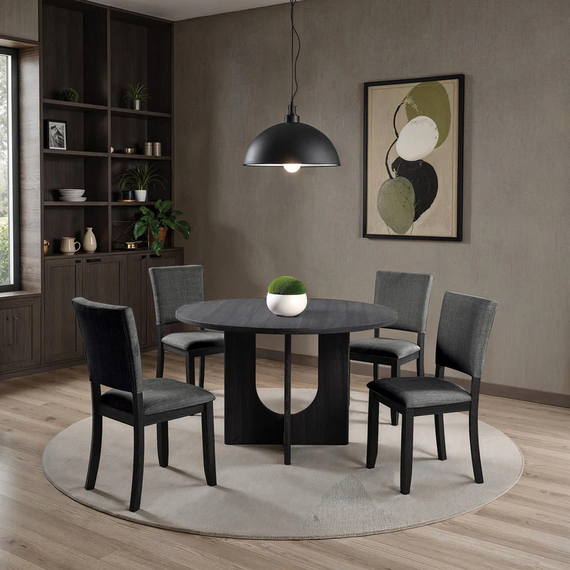 Oberto Dark Gray Round Dining Table - Image 2
