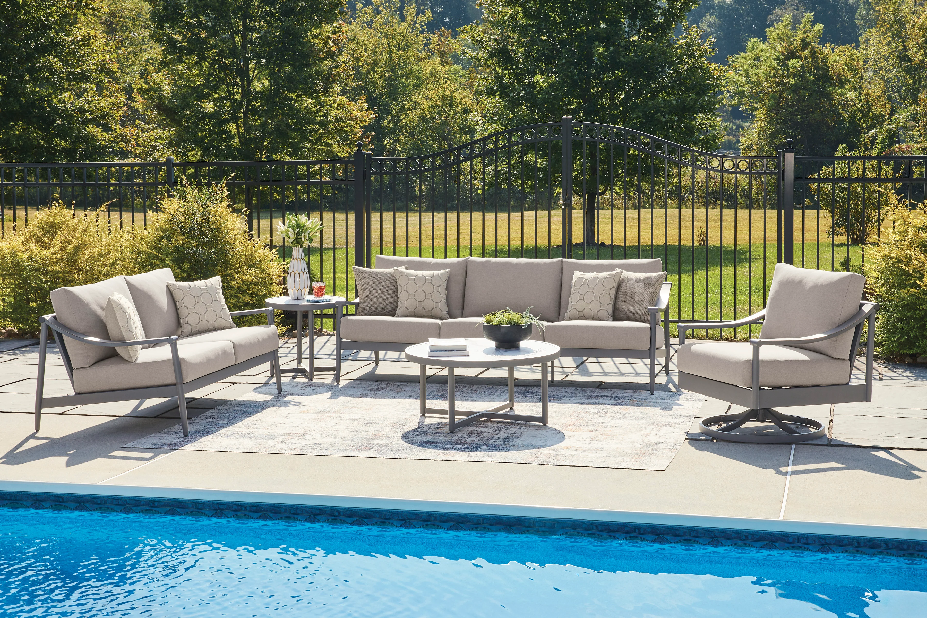 Ocean Beach Gray Sofa with Cushion - Image 6