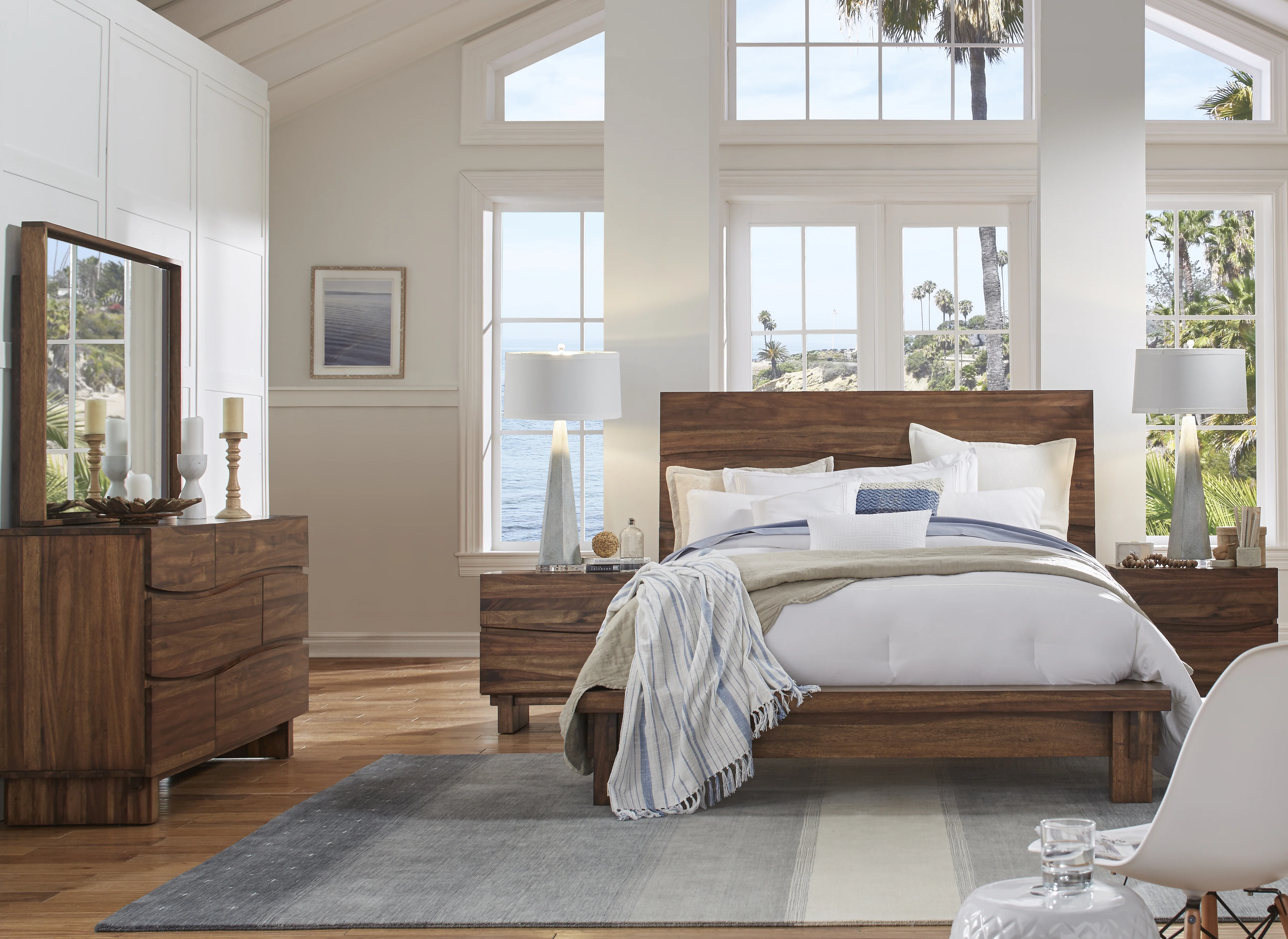 Ocean Solid Wood Queen Platform Bed in Natural Sengon - Image 3