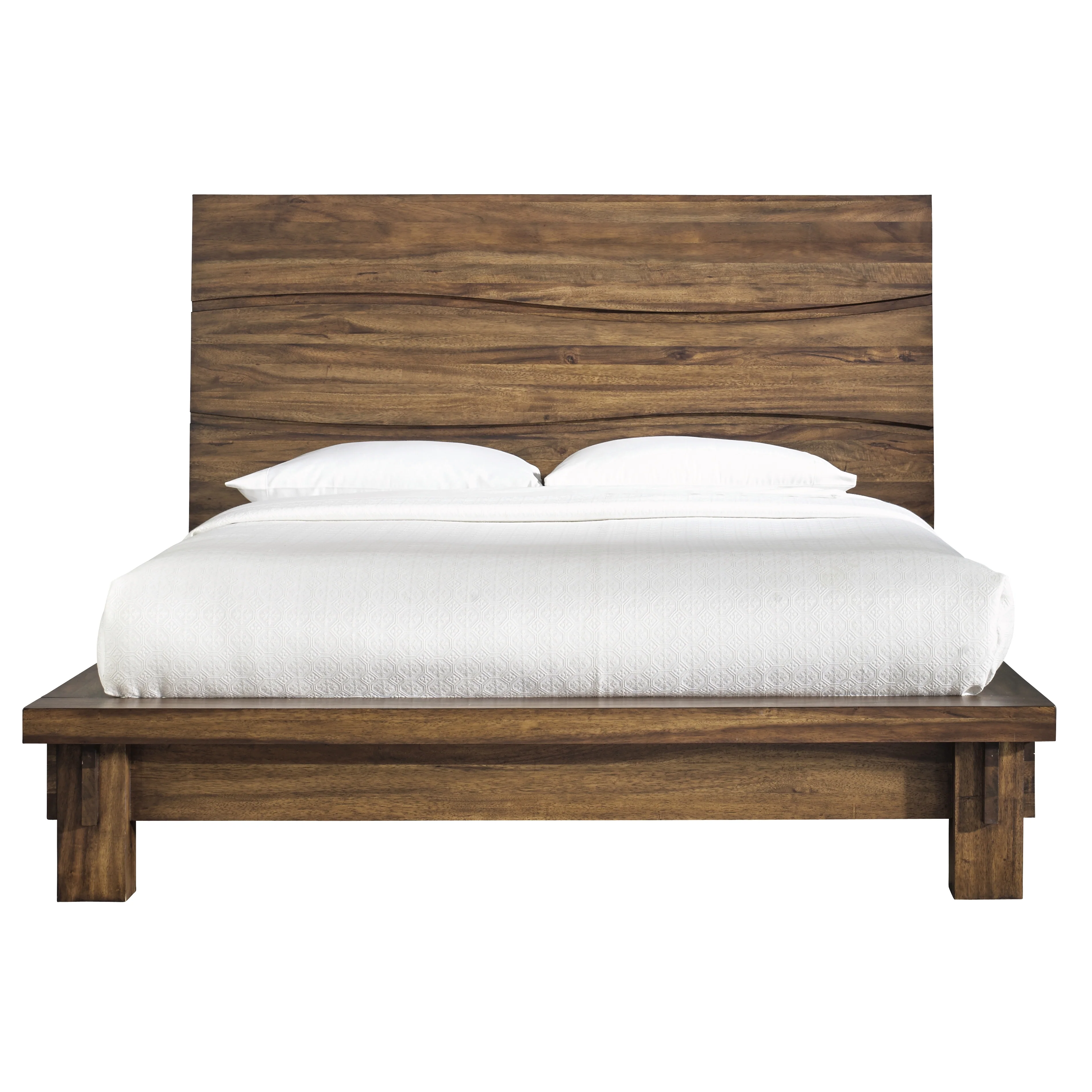 Ocean Solid Wood Queen Platform Bed in Natural Sengon - Image 6