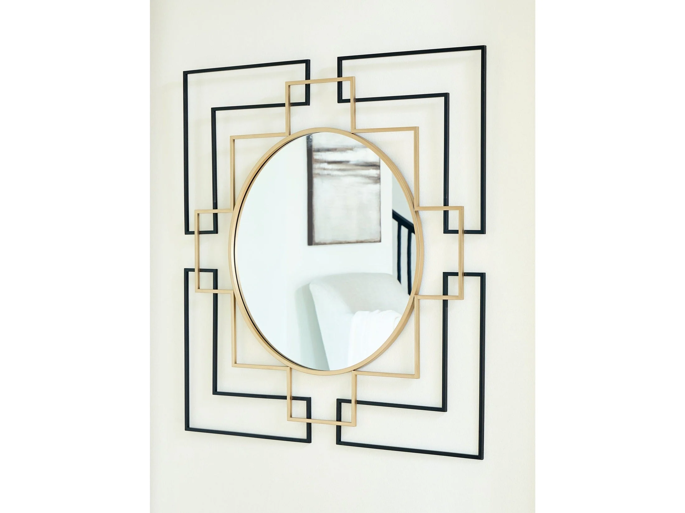 Oceanal Black/Gold Finish Accent Mirror (Online Special Price)