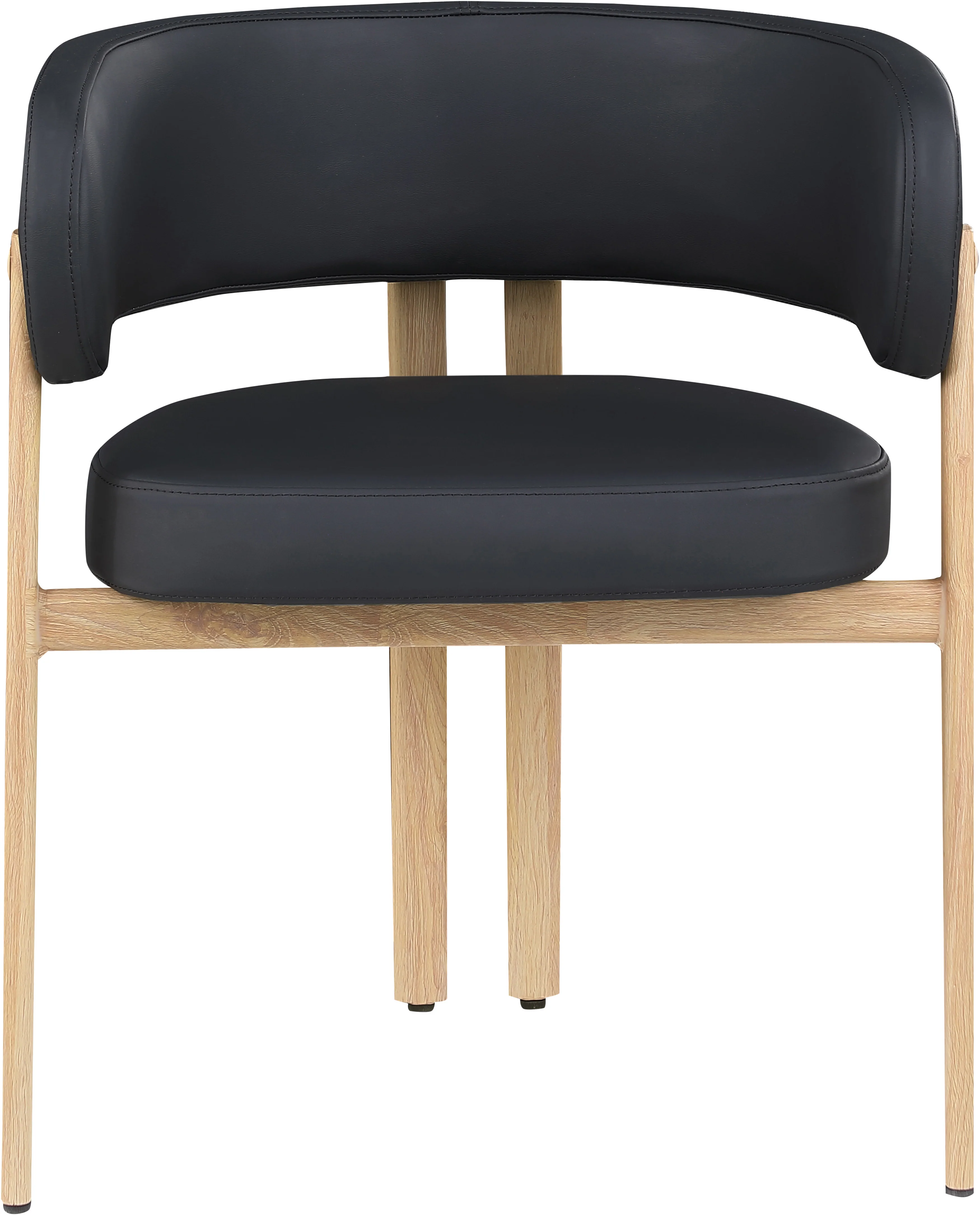 Oceanside Black/Natural Leather Upholstered Dining Chair (Set of 2) - Image 4