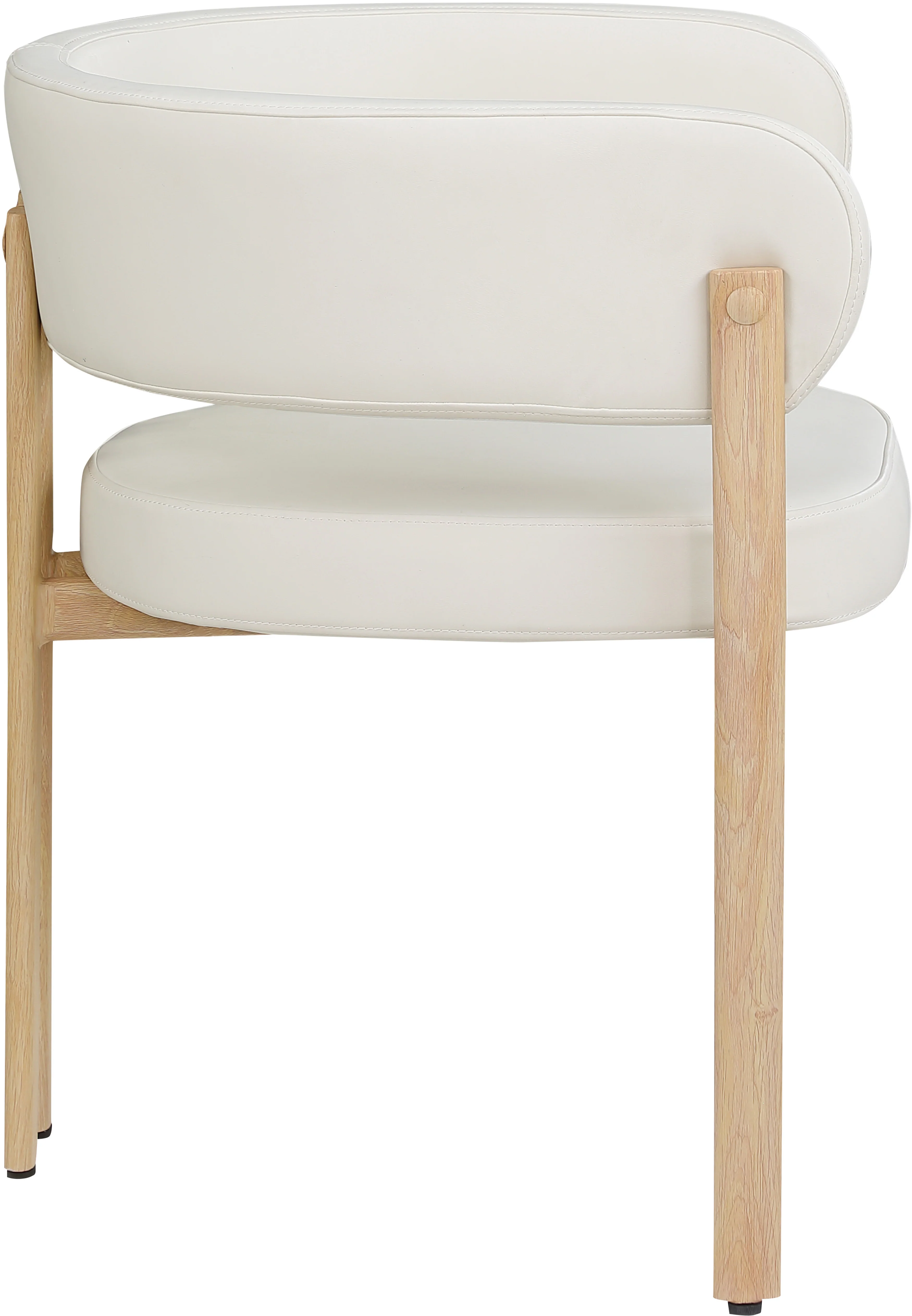 Oceanside Cream/Natural Leather Upholstered Dining Chair (Set of 2) - Image 5
