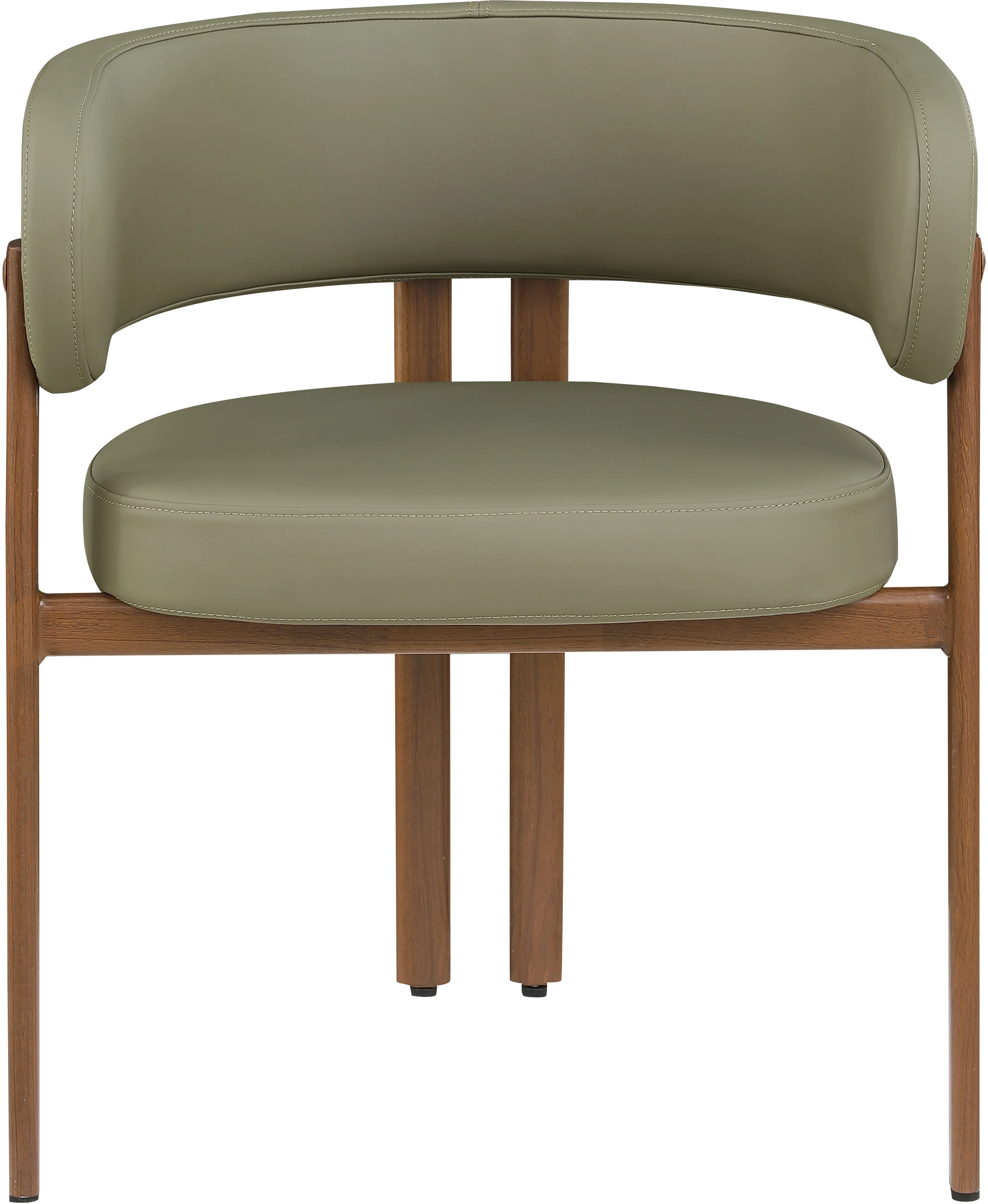 Oceanside Olive Green/Brown Olive Vegan Leather Upholstered Dining Chair (Set of 2) - Image 4