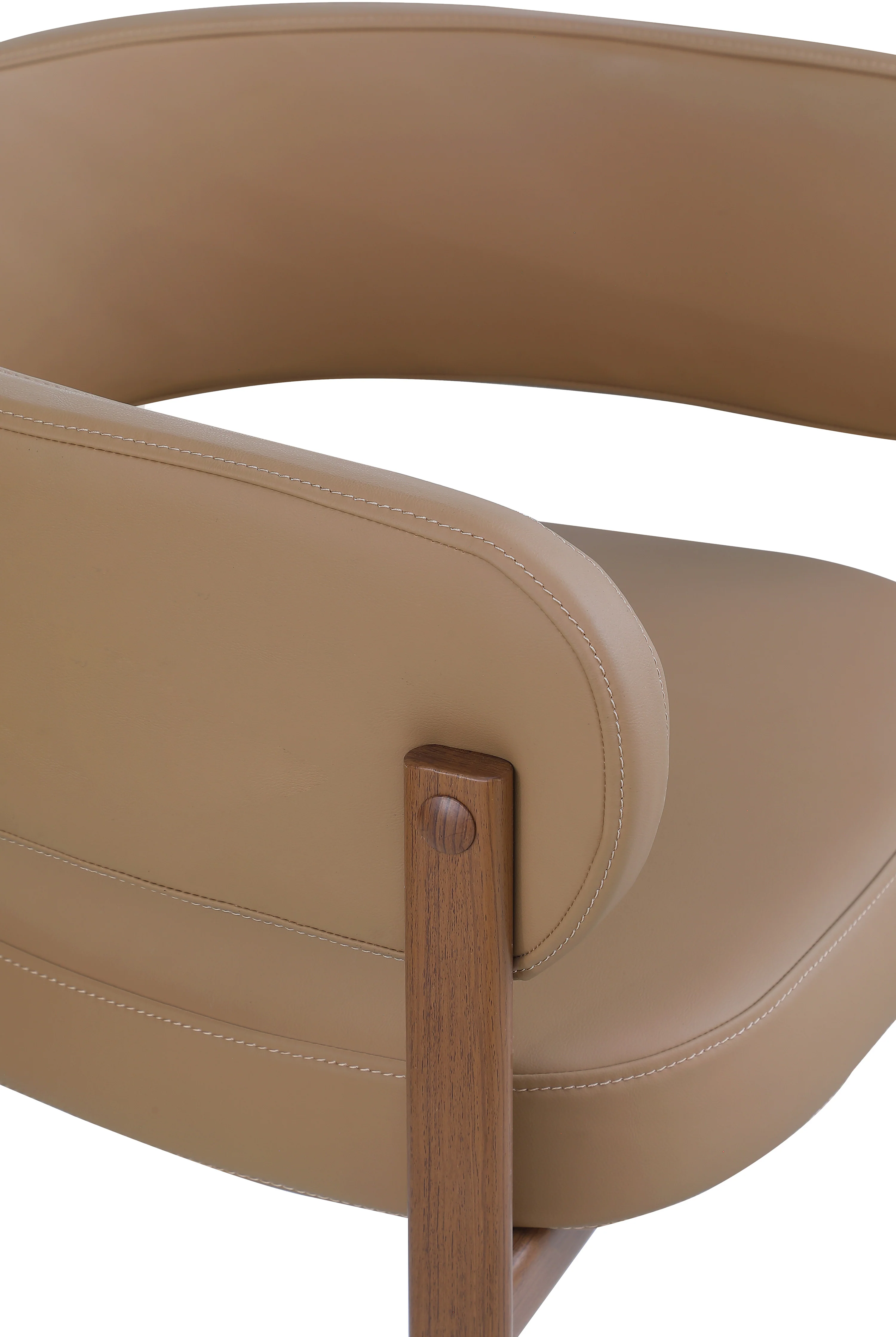 Oceanside Tan/Brown Leather Upholstered Dining Chair (Set of 2) - Image 7