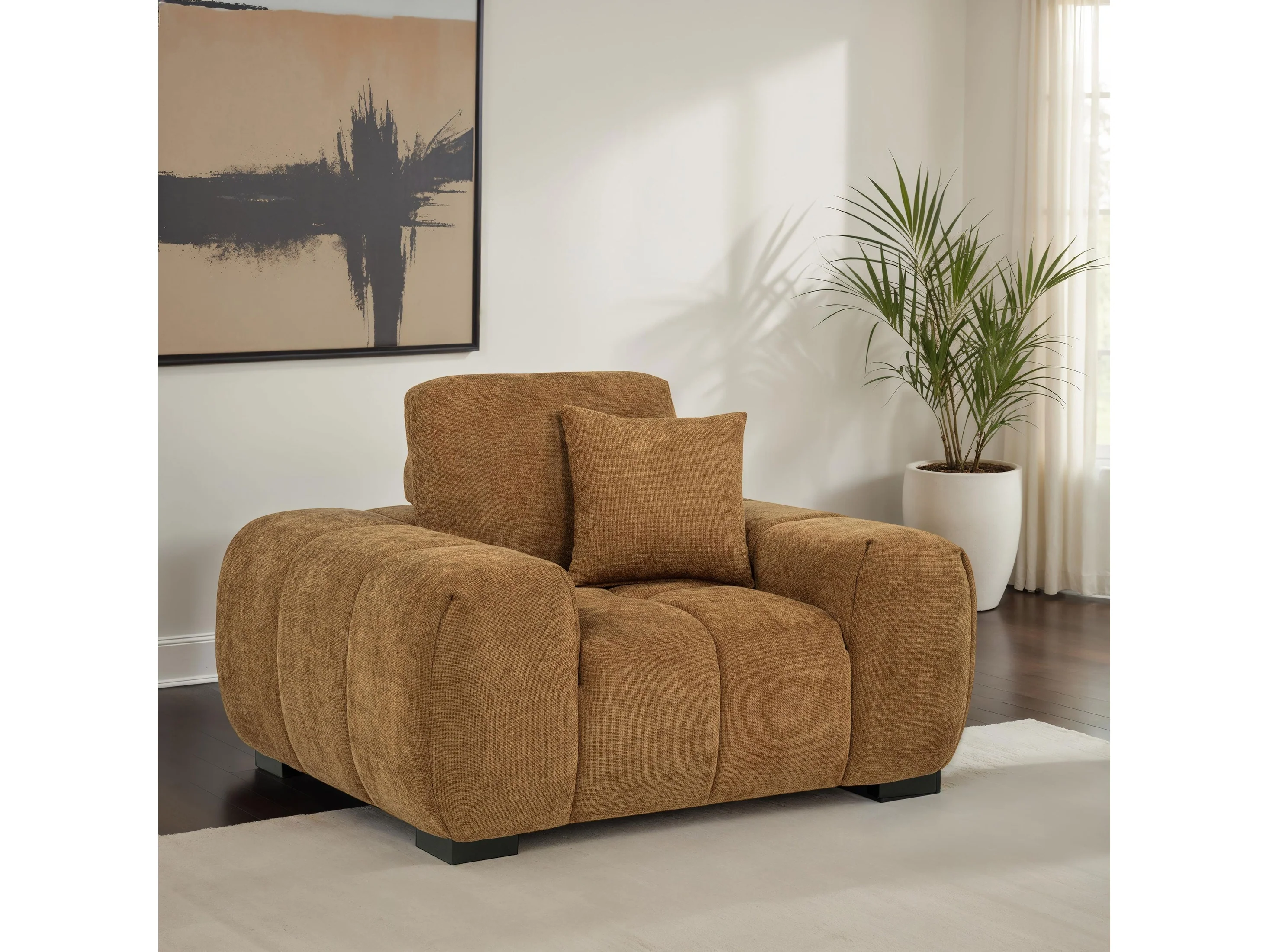 Octavia Amber Upholstered Track Arm Accent Chair