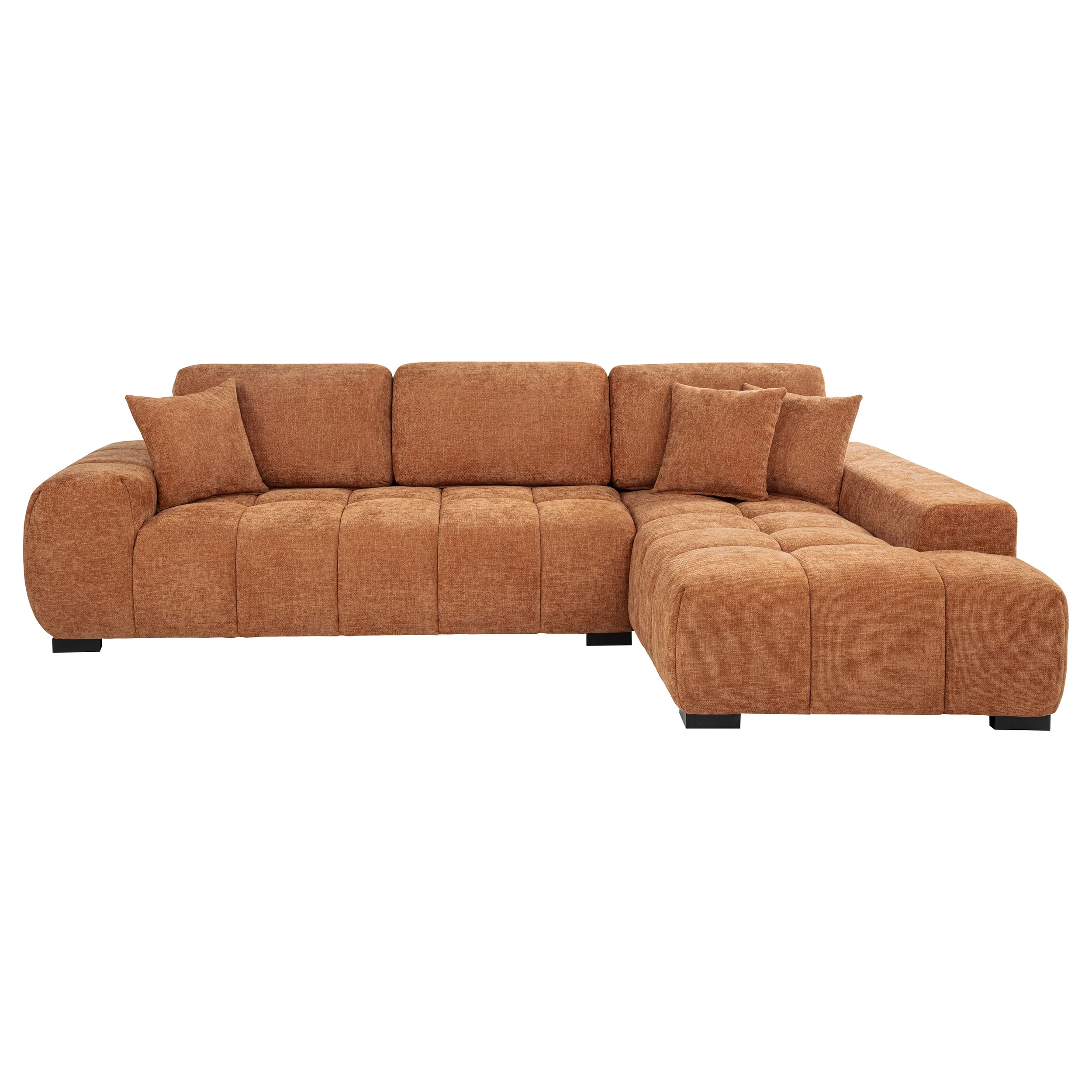 Octavia Orange Upholstered Sectional Chaise Sofa - Image 3