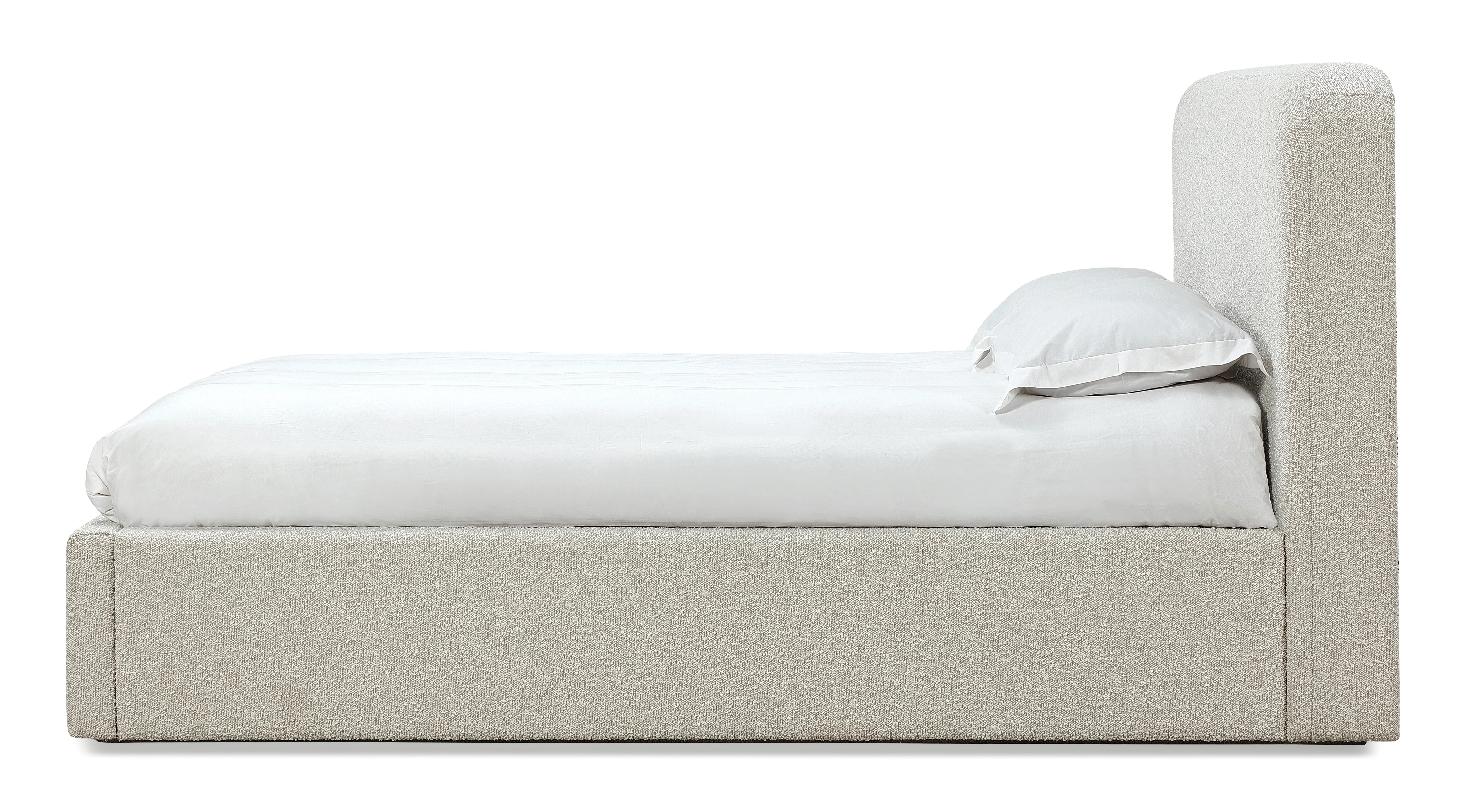Off-White Upholstered Eastern King Platform Bed in Ricotta Boucle - Image 7