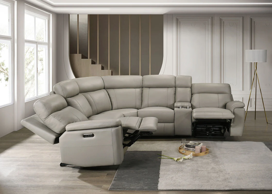 Oliverus Taupe Power Sectional - Image 3