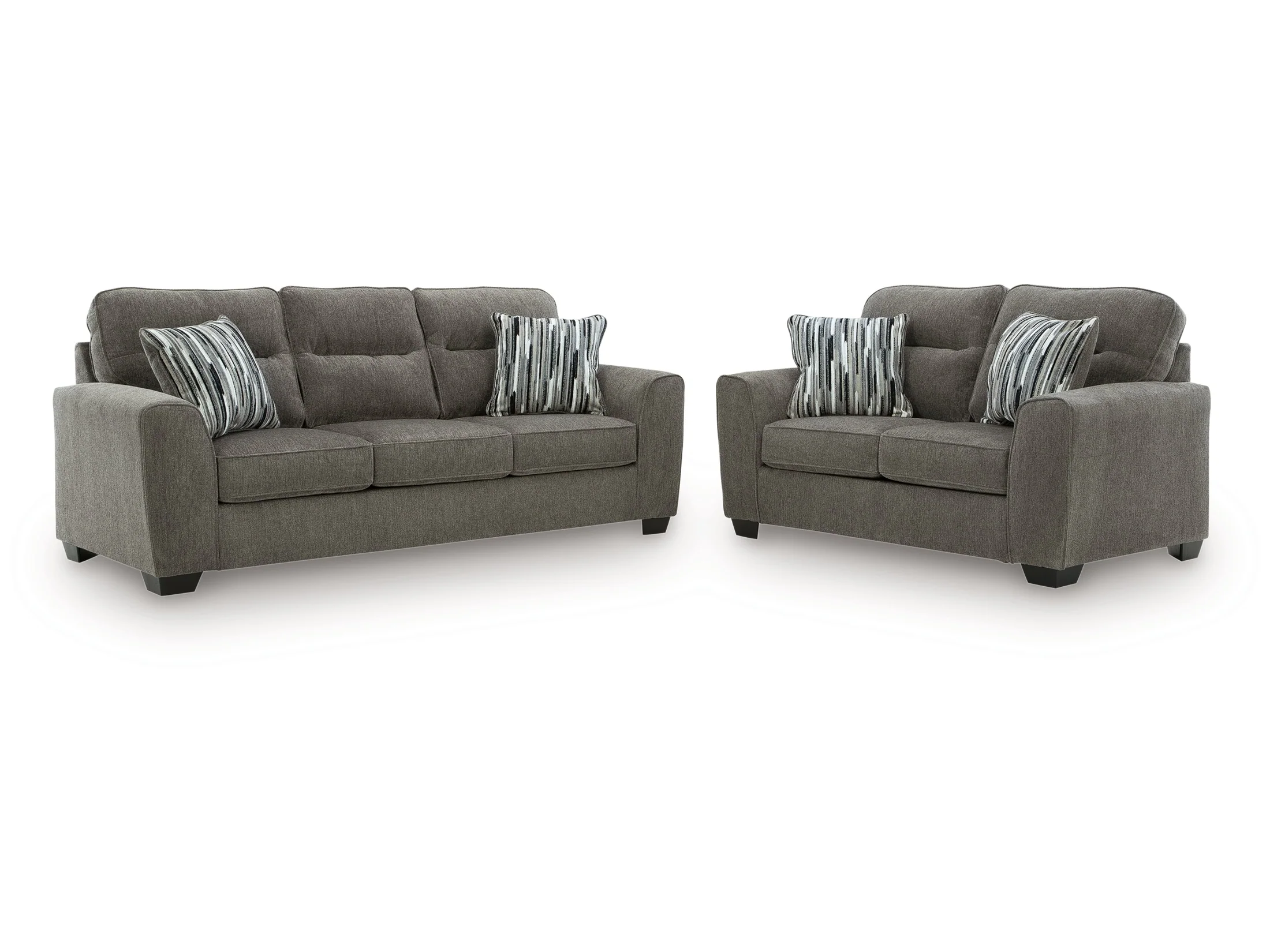 Olten Graphite Sofa and Loveseat - Image 6