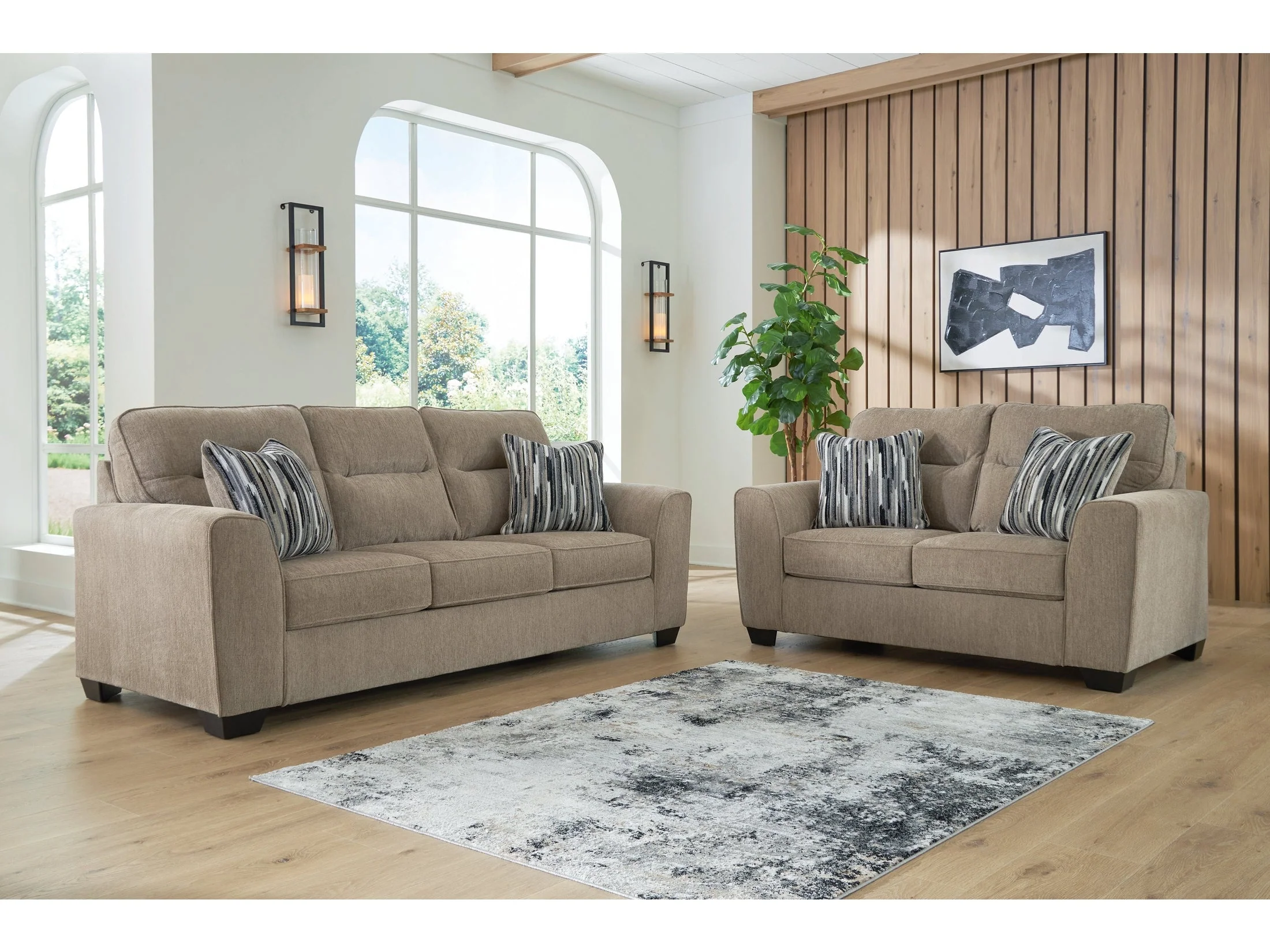 Olten Mocha Sofa and Loveseat (Online Special Price)