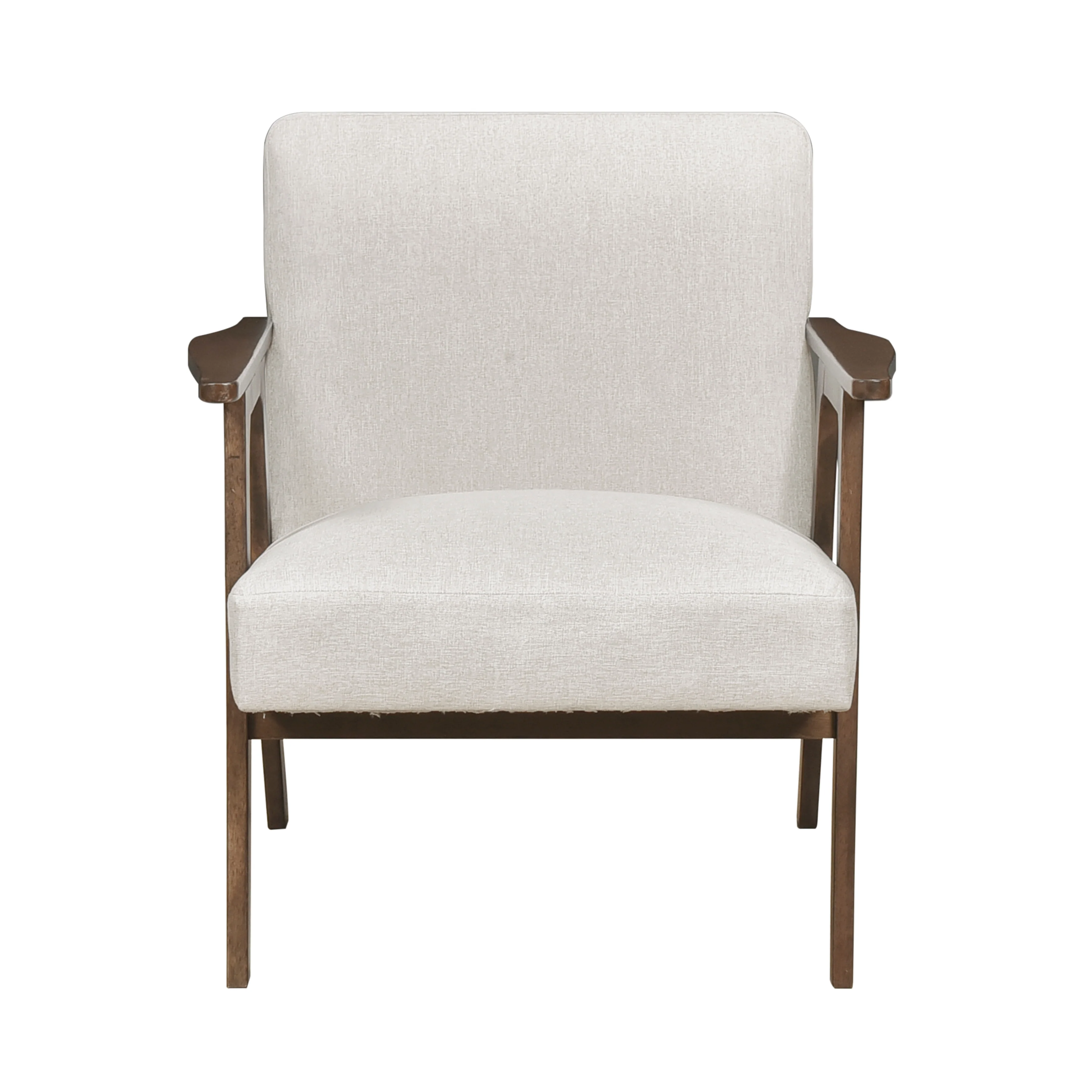 Omara Beige Accent Chair (Dark Brown) - Image 2
