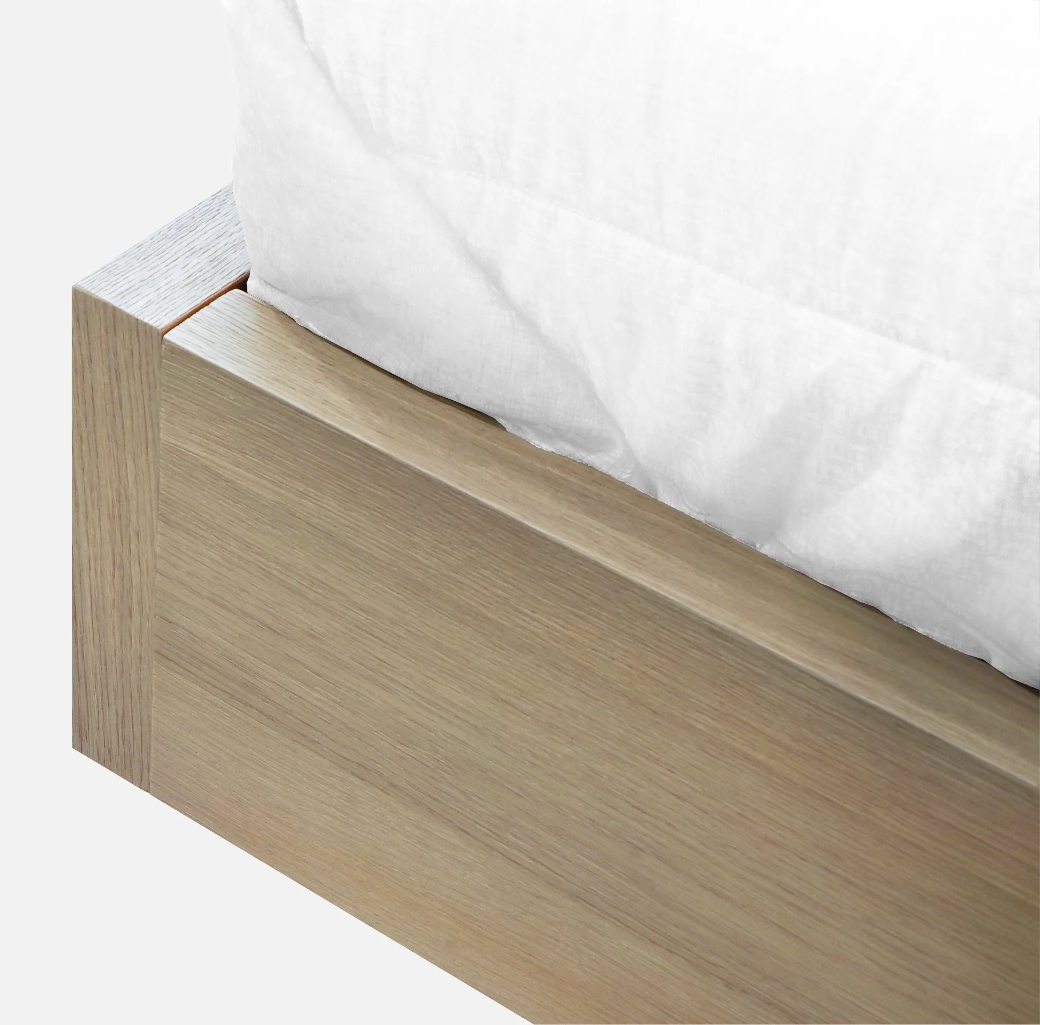 One Coastal Bisque Modern Live Edge California King Wall Bed with Floating Nightstands - Image 6