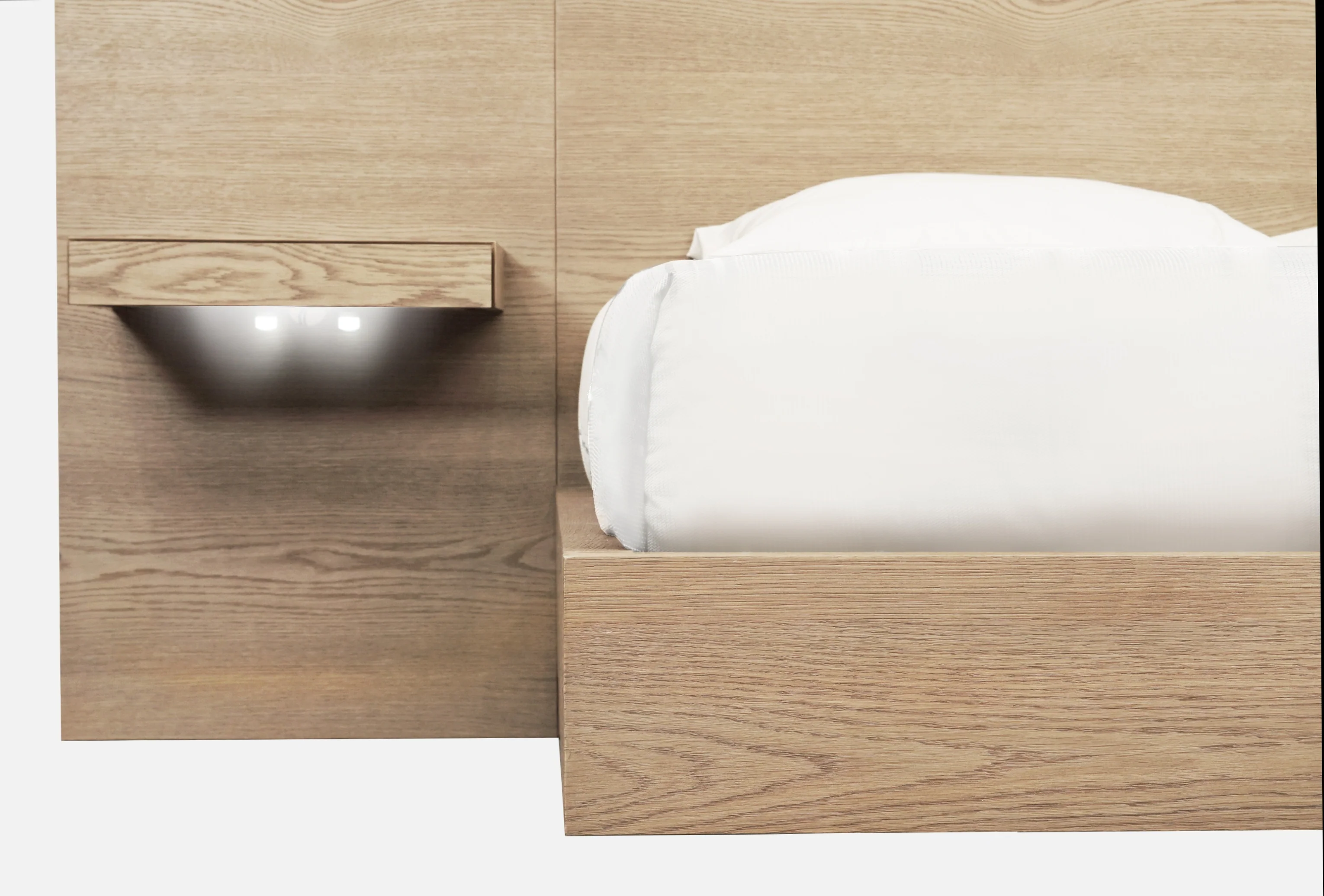 One Coastal Modern Live Edge Eastern King Wall Bed with Floating Nightstands in Bisque - Image 5