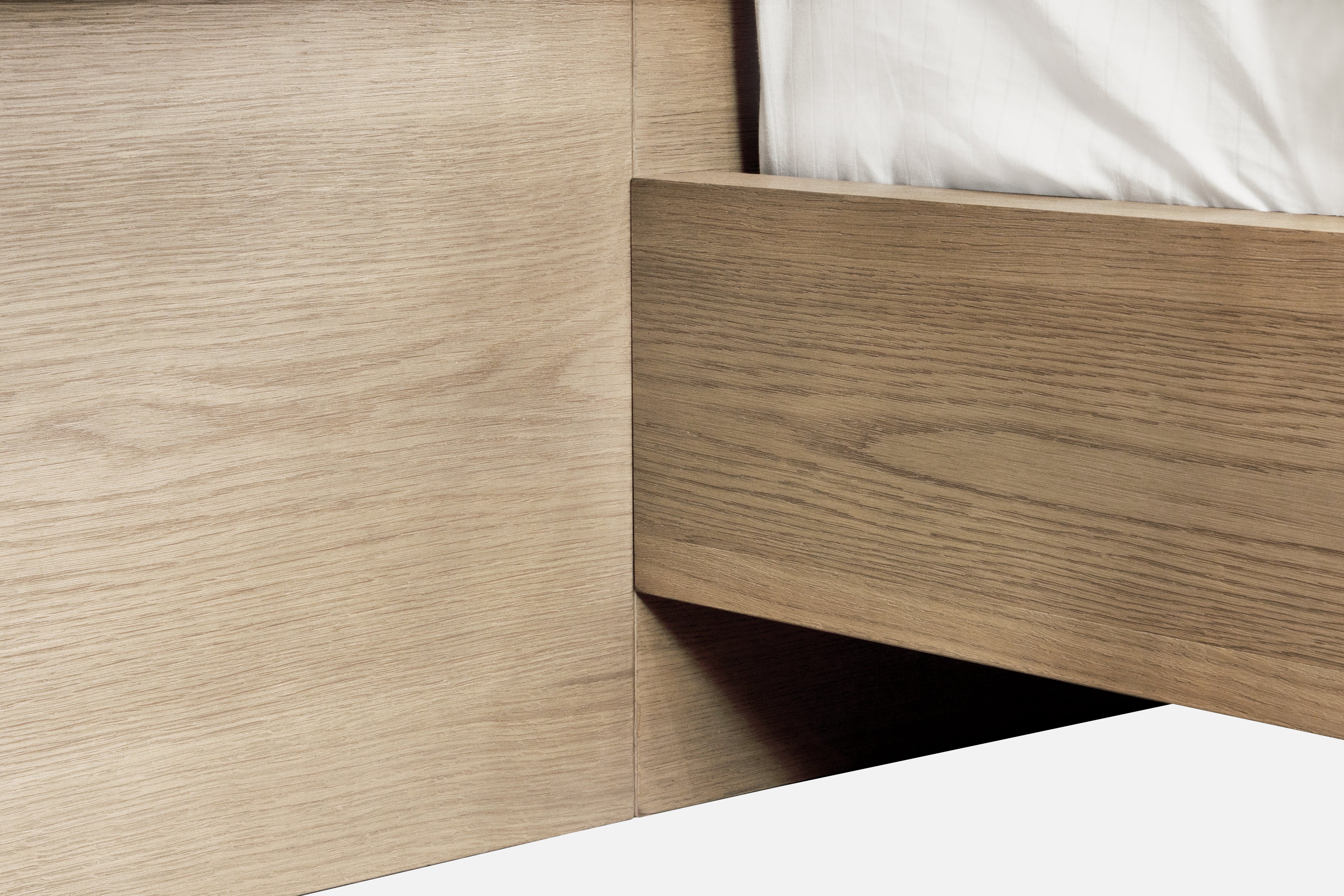 One Coastal Modern Live Edge Eastern King Wall Bed with Floating Nightstands in Bisque - Image 6