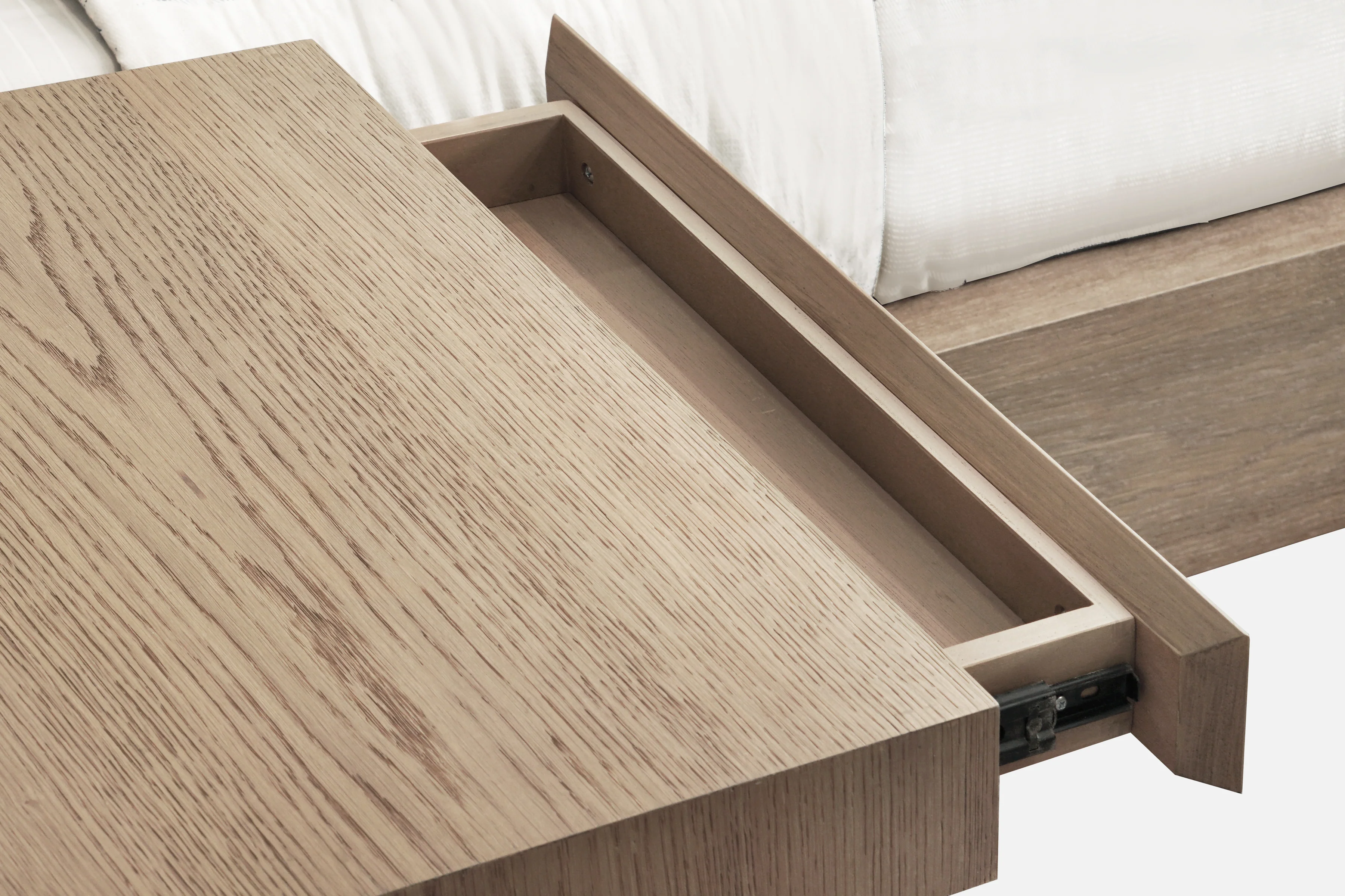 One Coastal Modern Live Edge Eastern King Wall Bed with Floating Nightstands in Bisque - Image 7