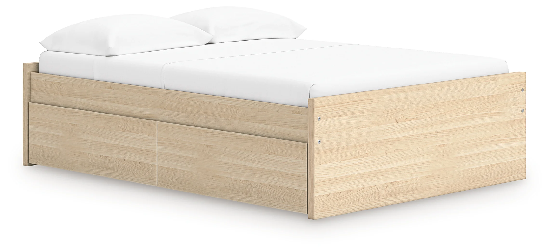 Onita Natural Full Platform Bed with 1 Side Storage - Image 2