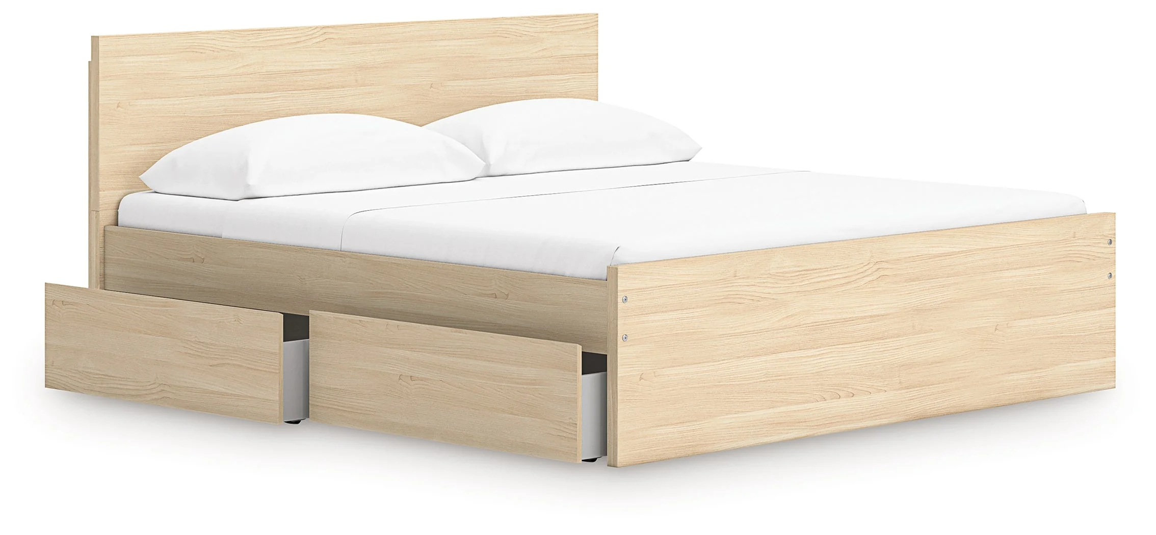 Onita Natural King Panel Platform Bed with 2 Side Storage (Online Special Price) - Image 5
