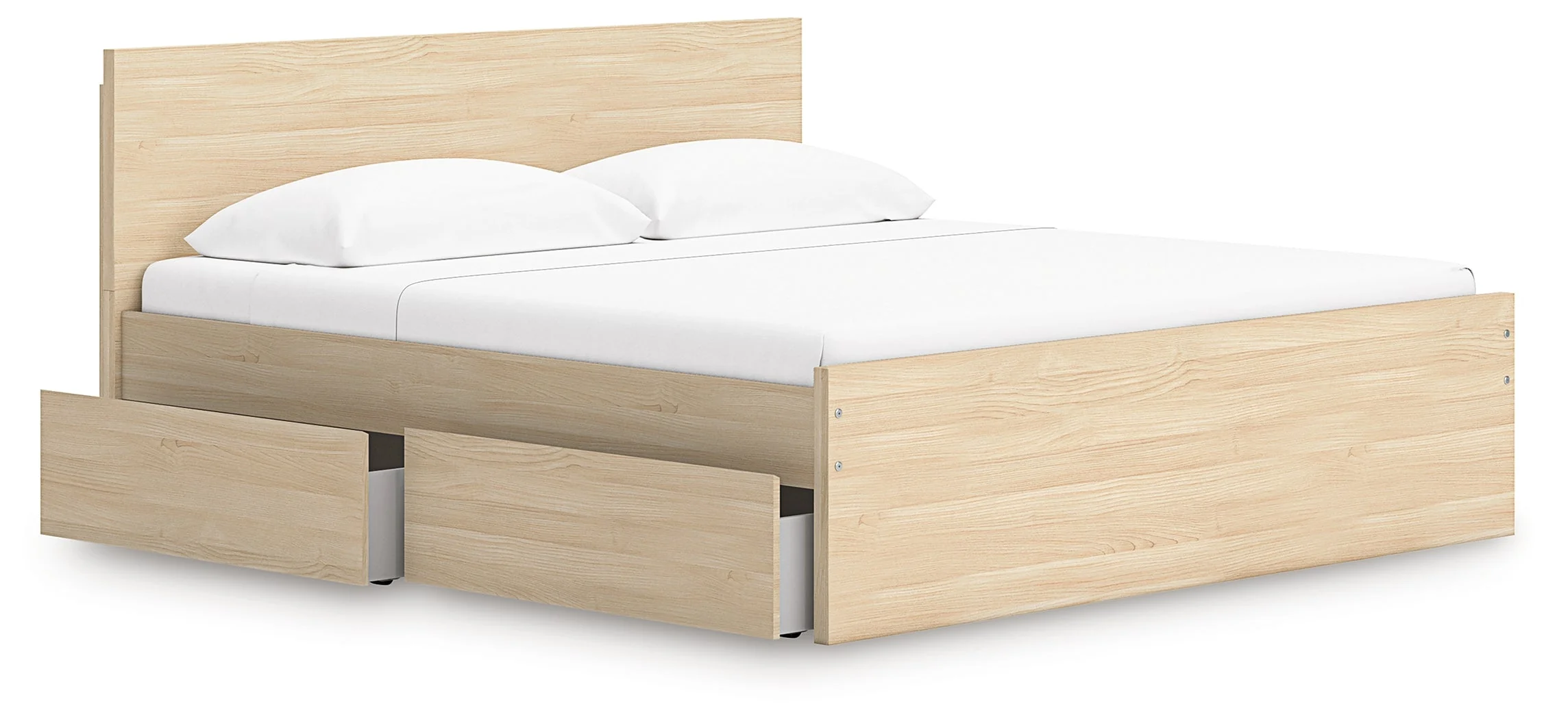 Onita Natural King Panel Platform Bed with Storage (Online Special Price) - Image 5