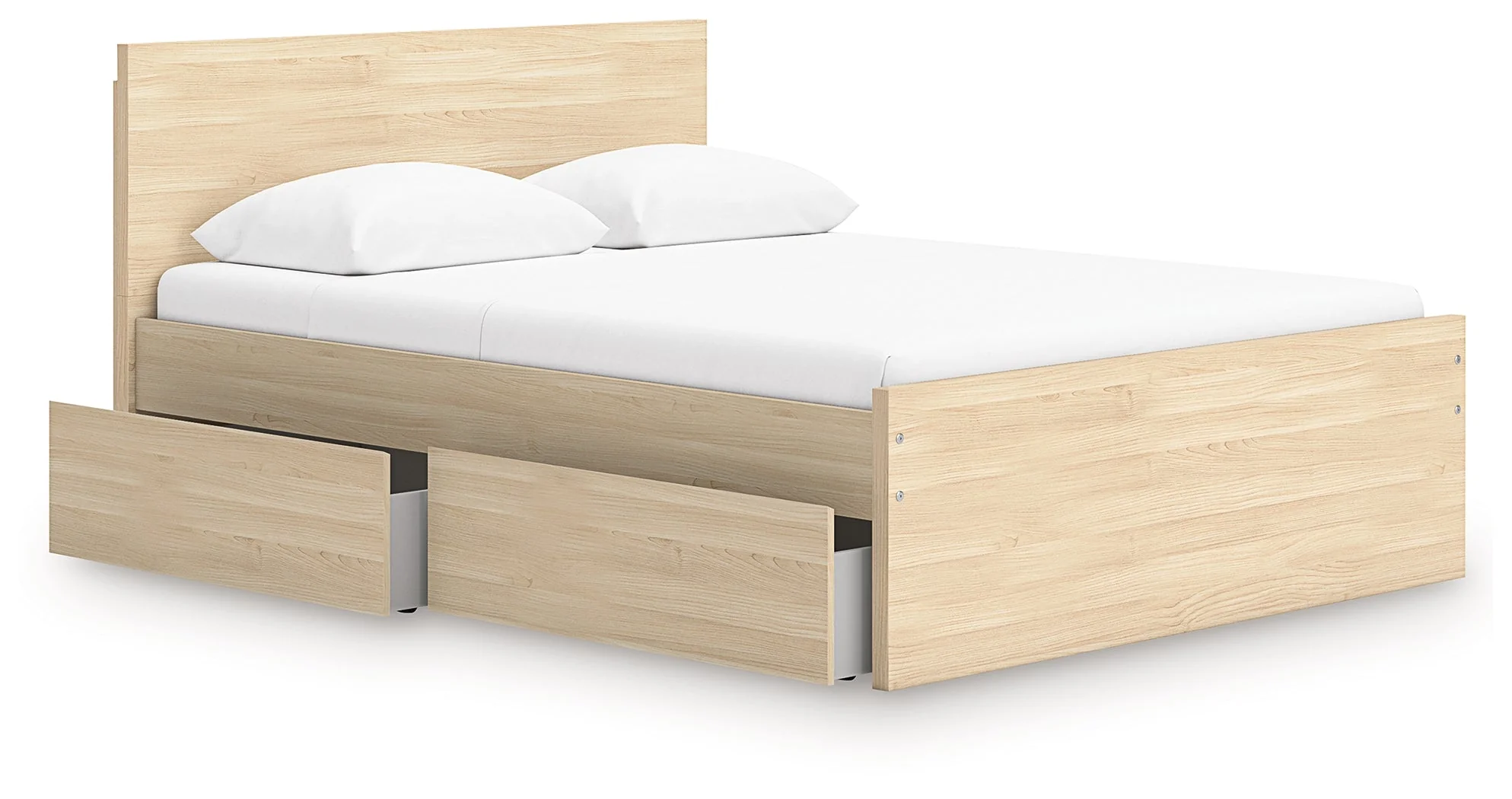 Onita Natural Queen Panel Platform Bed with 1 Side Storage (Online Special Price) - Image 5