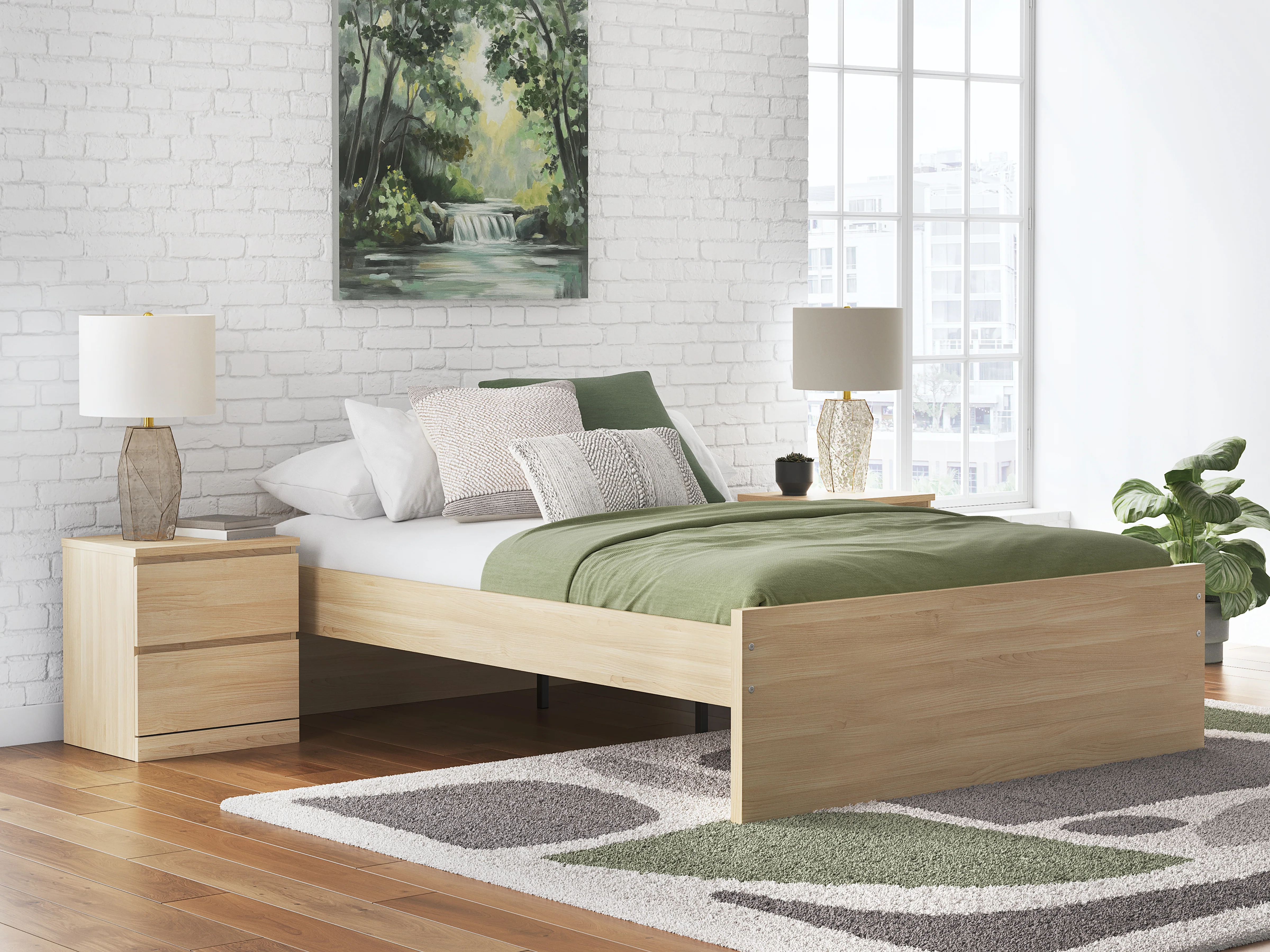 Onita Natural Queen Platform Bed