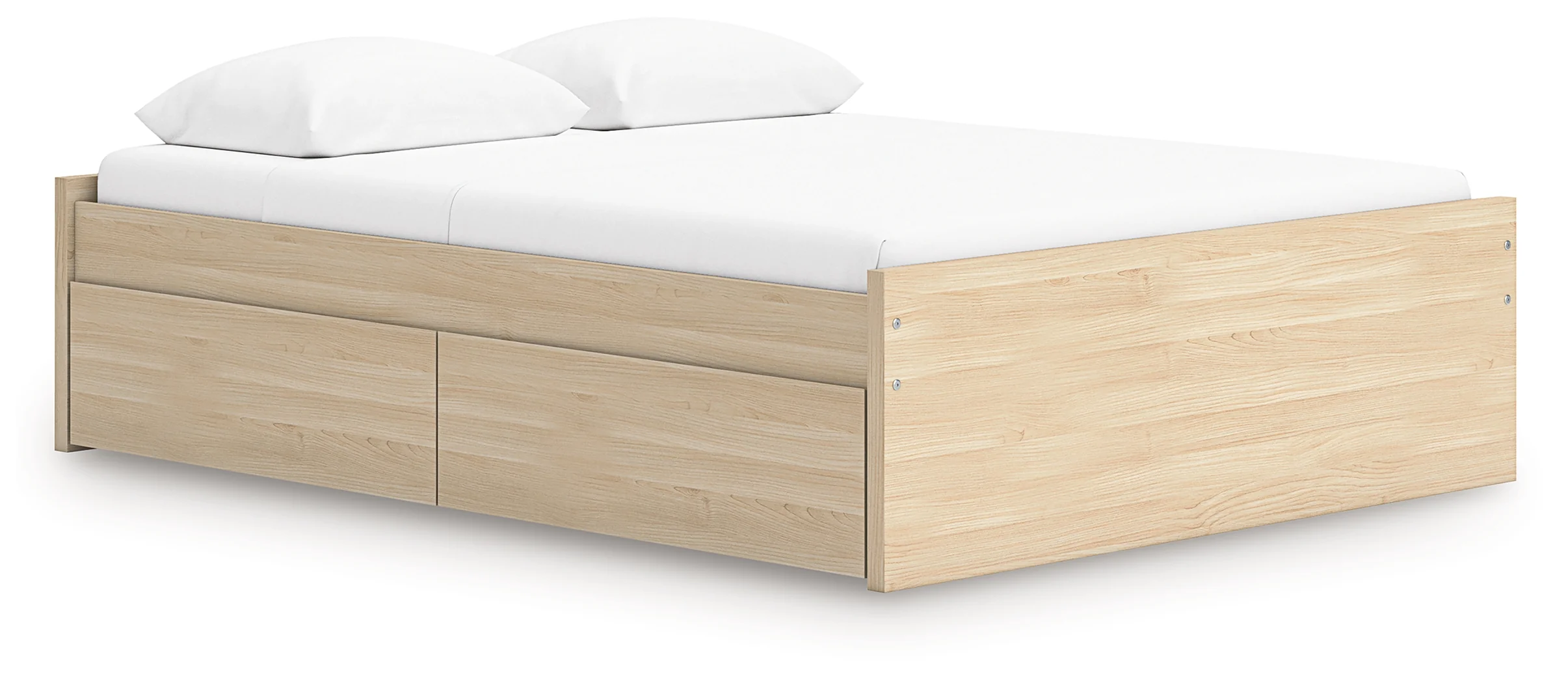 Onita Natural Queen Platform Bed with 2 Side Storage - Image 2